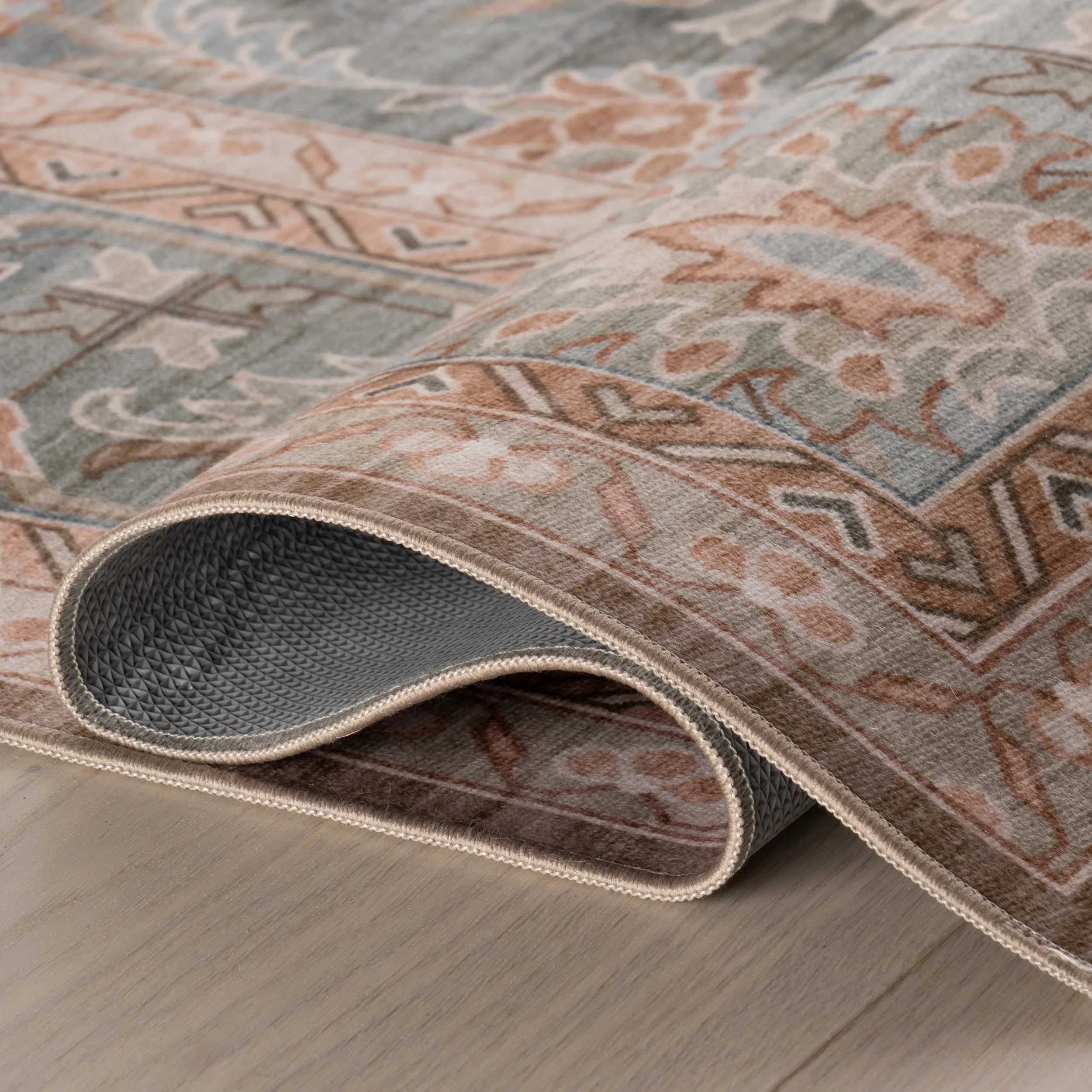 Liora Traditional Washable Rug | Blue - Image 7
