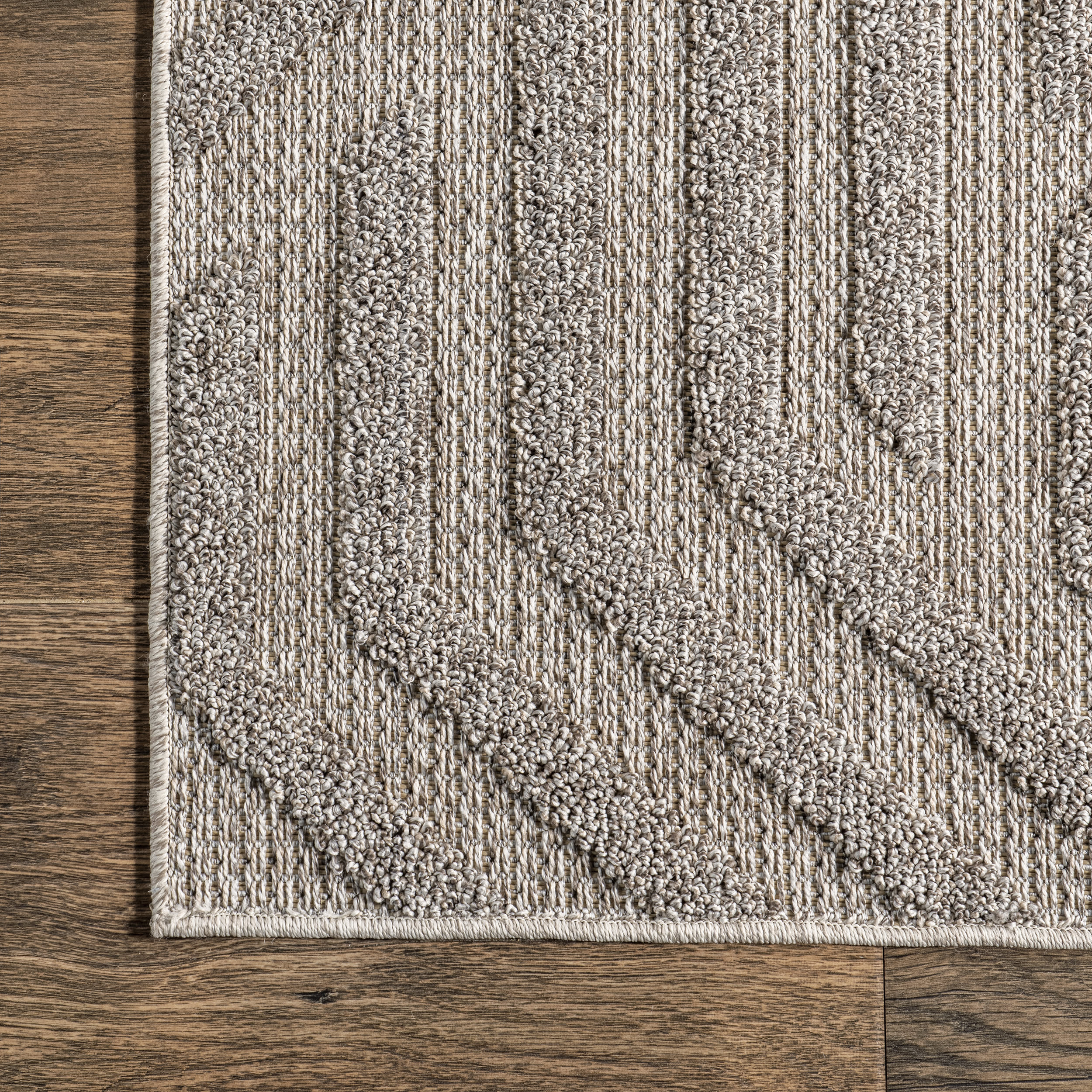 Livia Lined Zig Zag Indoor/Outdoor Rug | Beige - Image 3