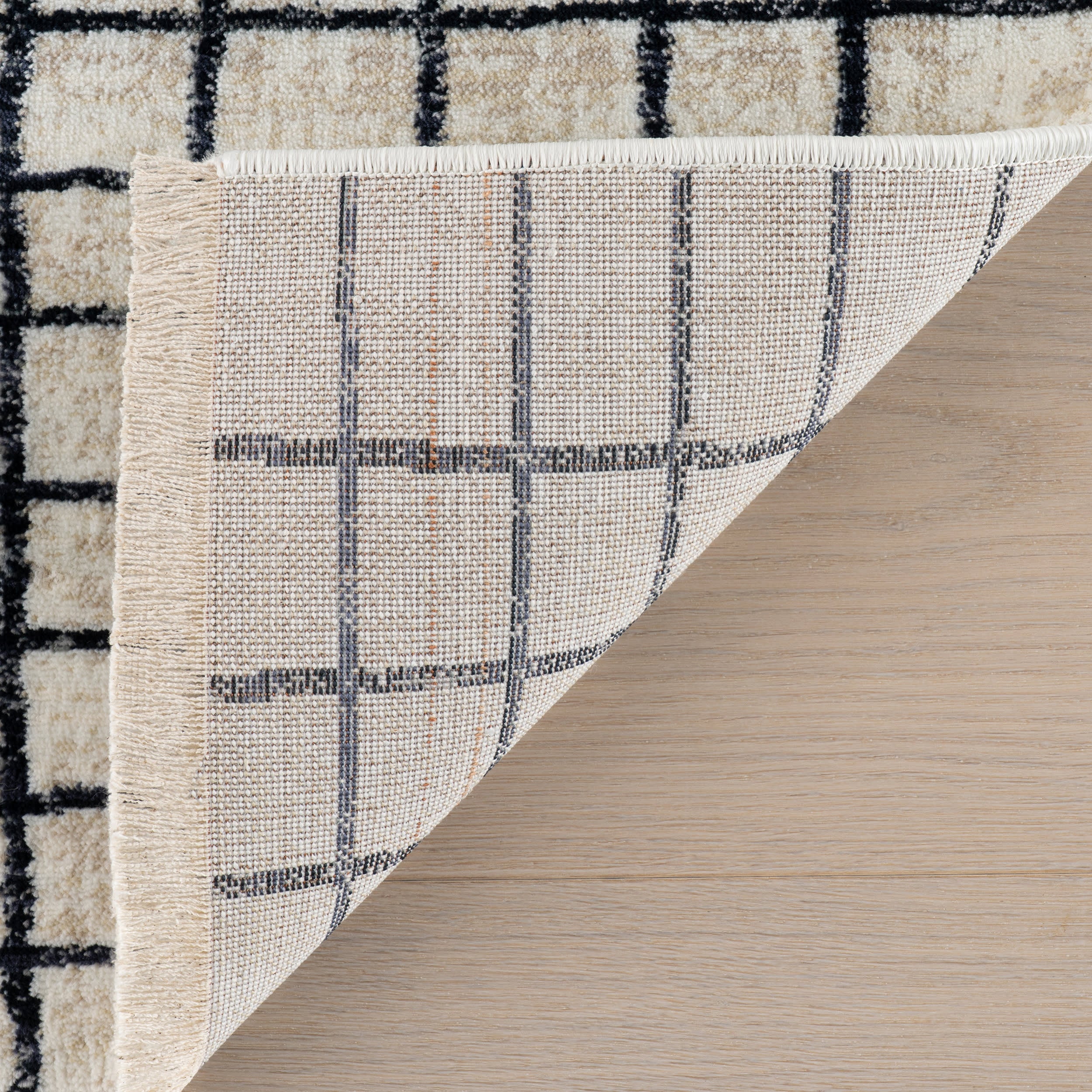 Lizenna Modern Checkered Rug | Beige - Image 6