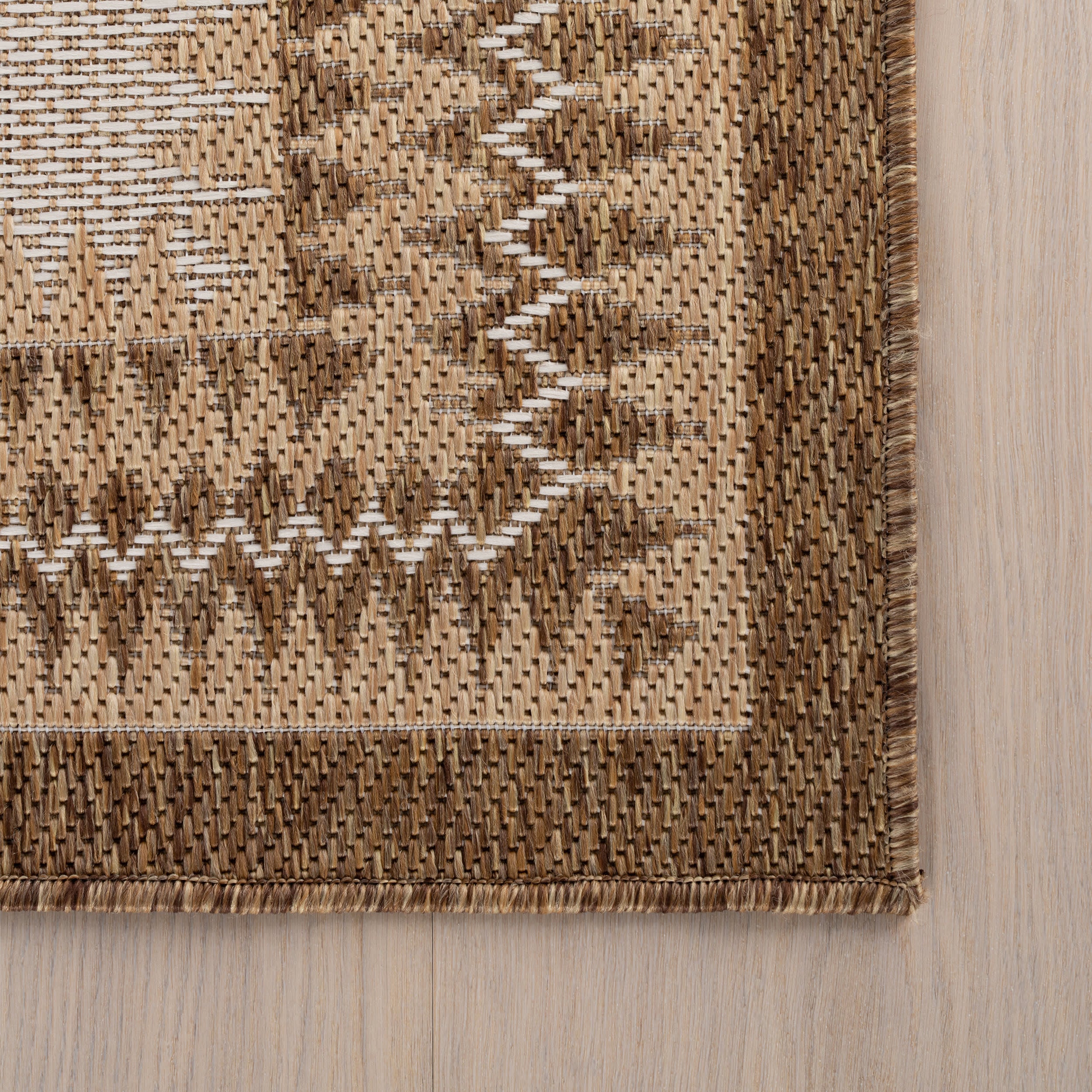 Loenya Modern Bordered Indoor/Outdoor Rug | Brown - Image 4