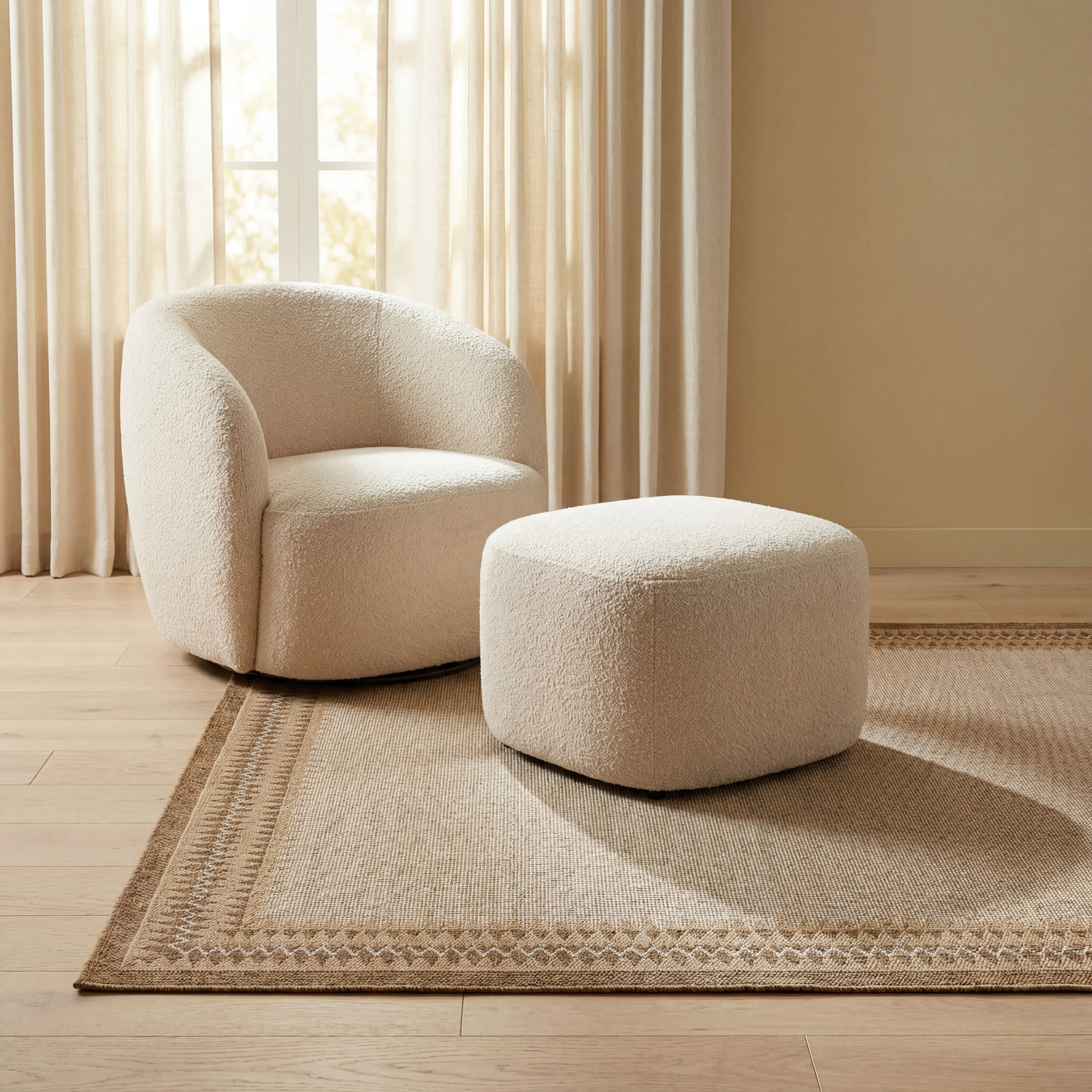 Loenya Modern Bordered Indoor/Outdoor Rug | Brown - Image 5