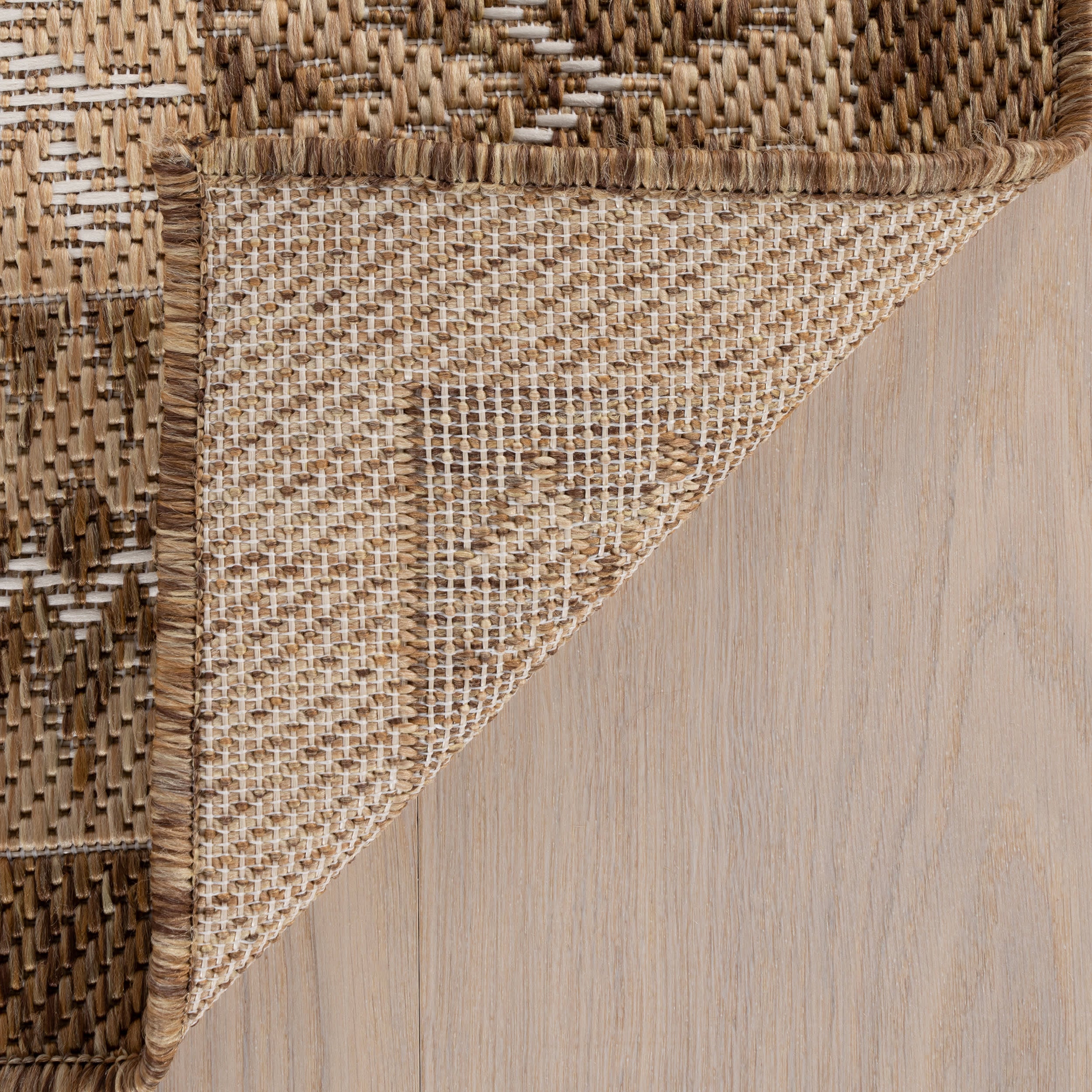Loenya Modern Bordered Indoor/Outdoor Rug | Brown - Image 7