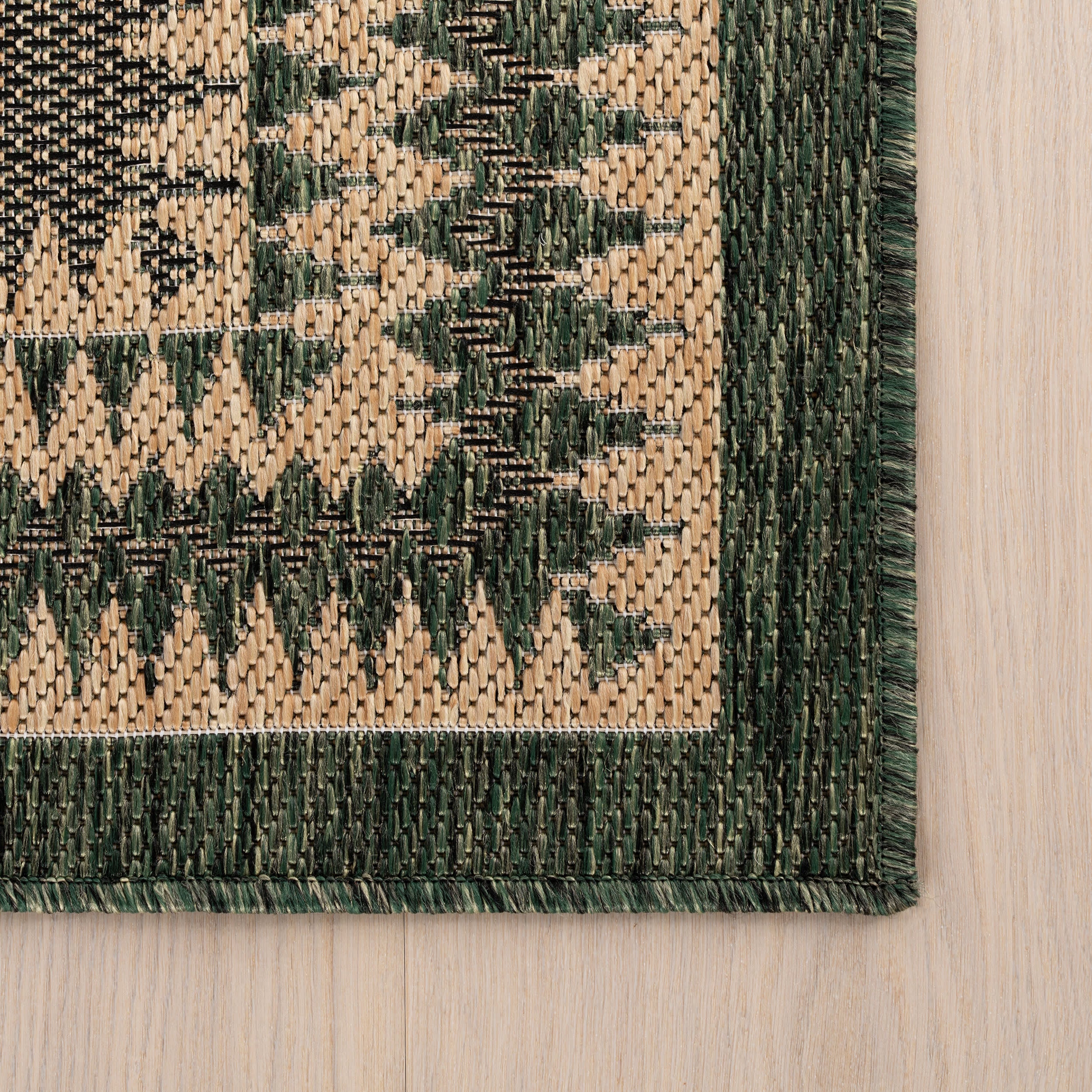 Loenya Modern Bordered Indoor/Outdoor Rug | Green - Image 3