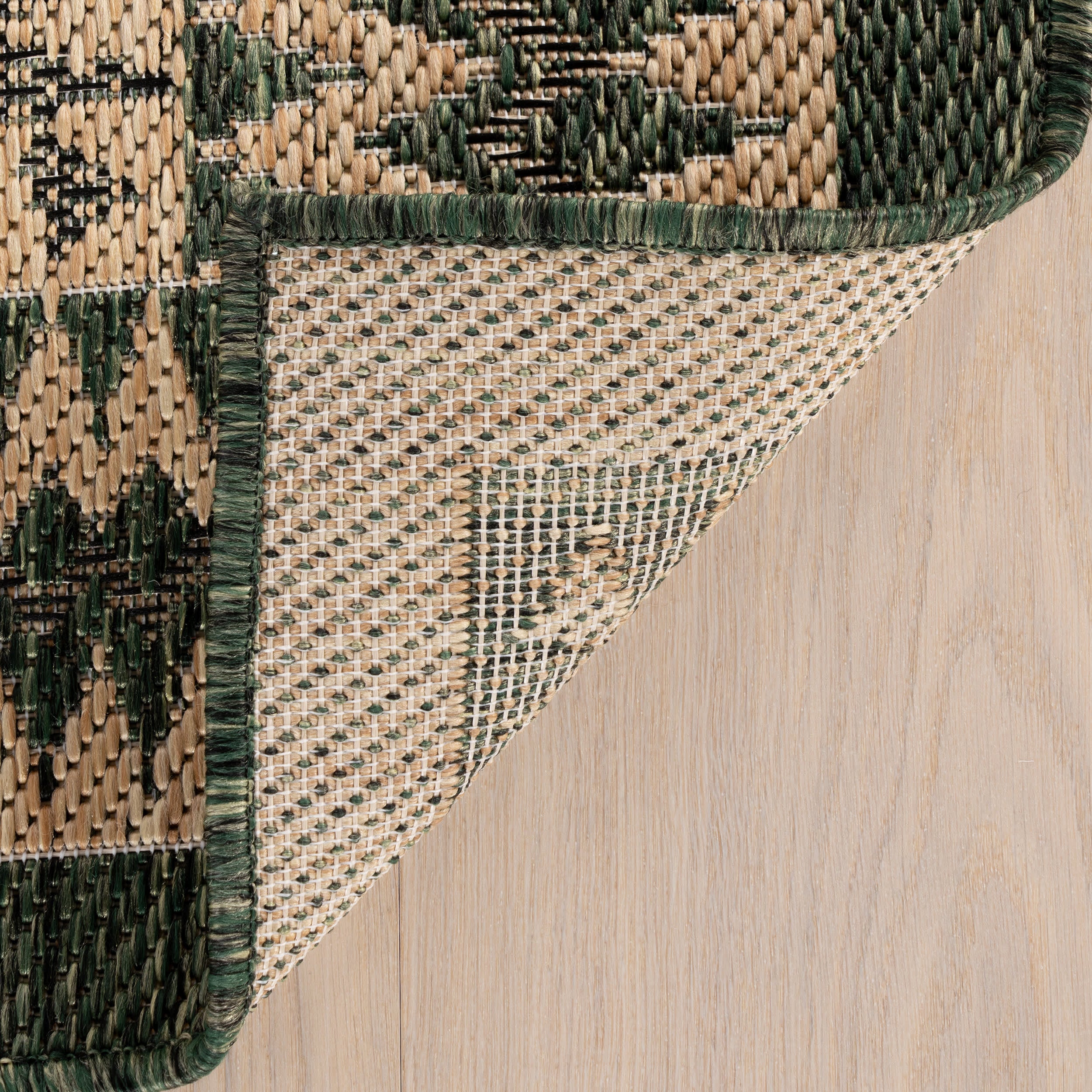 Loenya Modern Bordered Indoor/Outdoor Rug | Green - Image 5