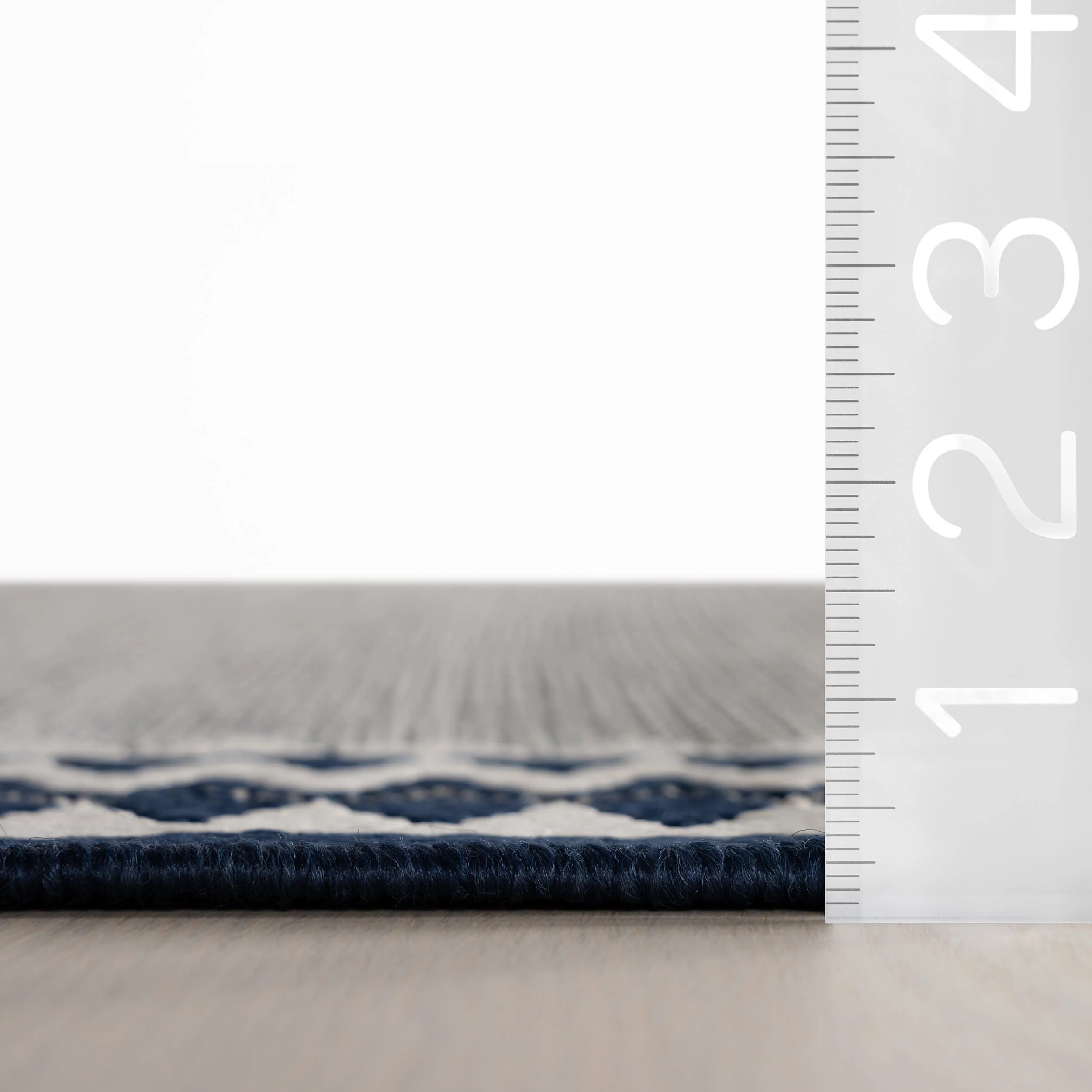 Loenya Modern Bordered Indoor/Outdoor Rug | Navy - Image 6