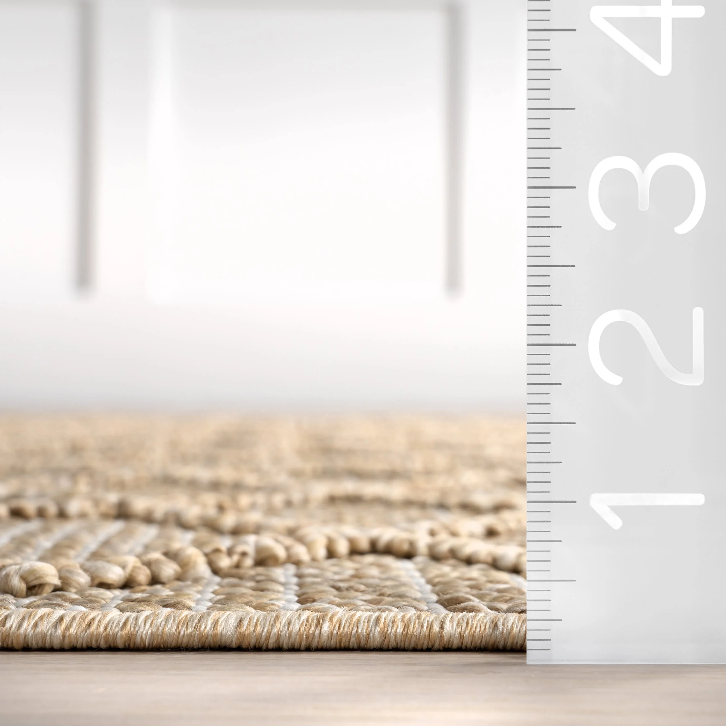 Logan High-Low Geometric Indoor/Outdoor Rug | Dark Beige - Image 6