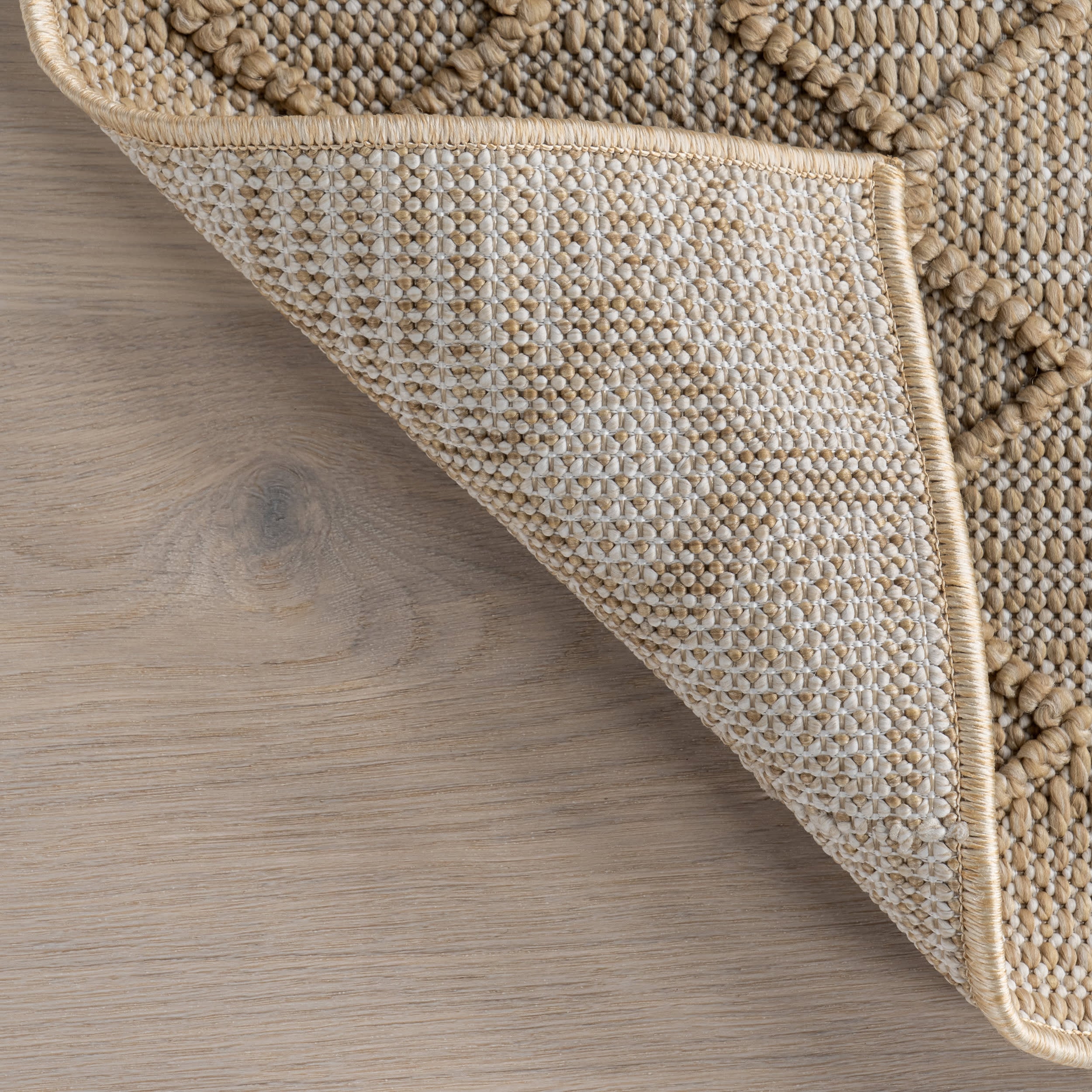 Logan High-Low Geometric Indoor/Outdoor Rug | Dark Beige - Image 7