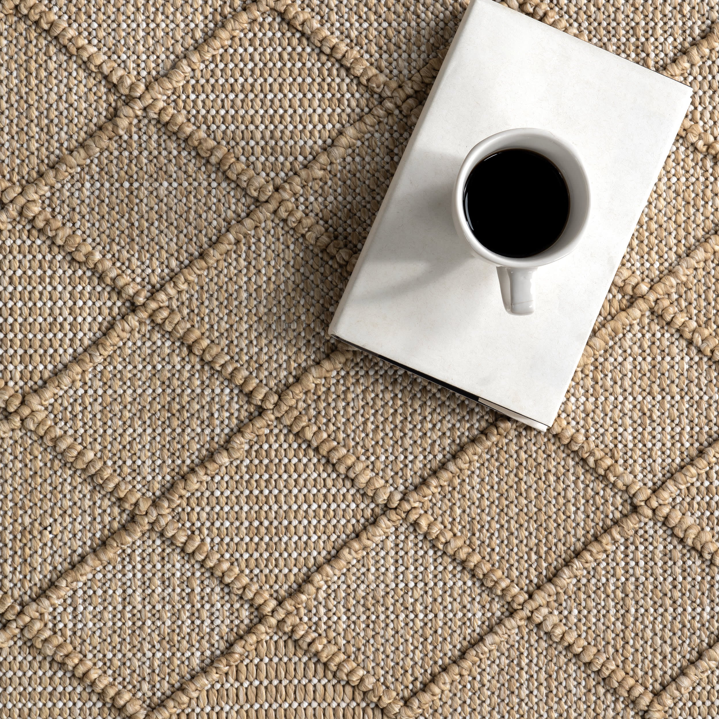 Logan High-Low Geometric Indoor/Outdoor Rug | Dark Beige - Image 8
