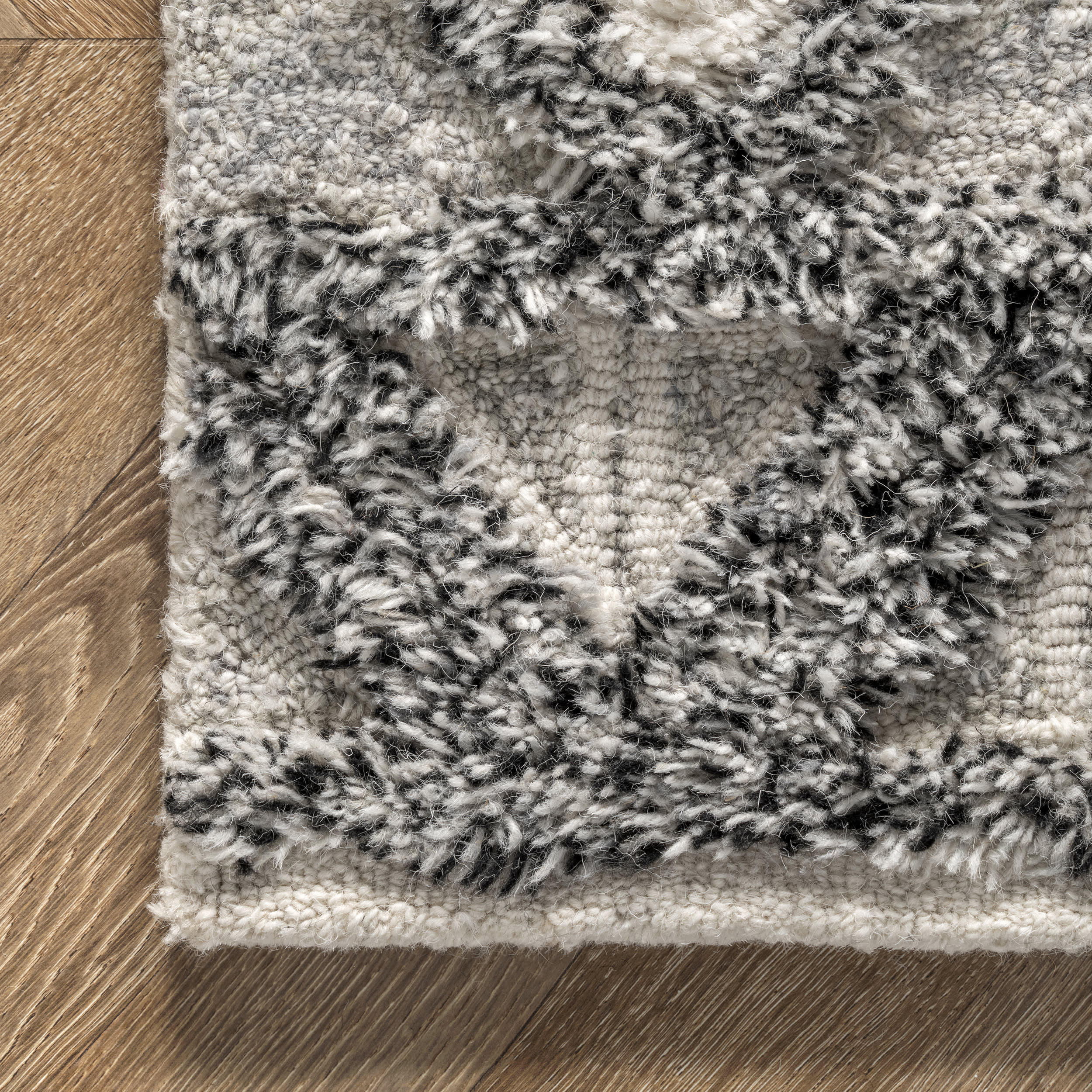 London Wool Lattice Rug | Grey - Image 3