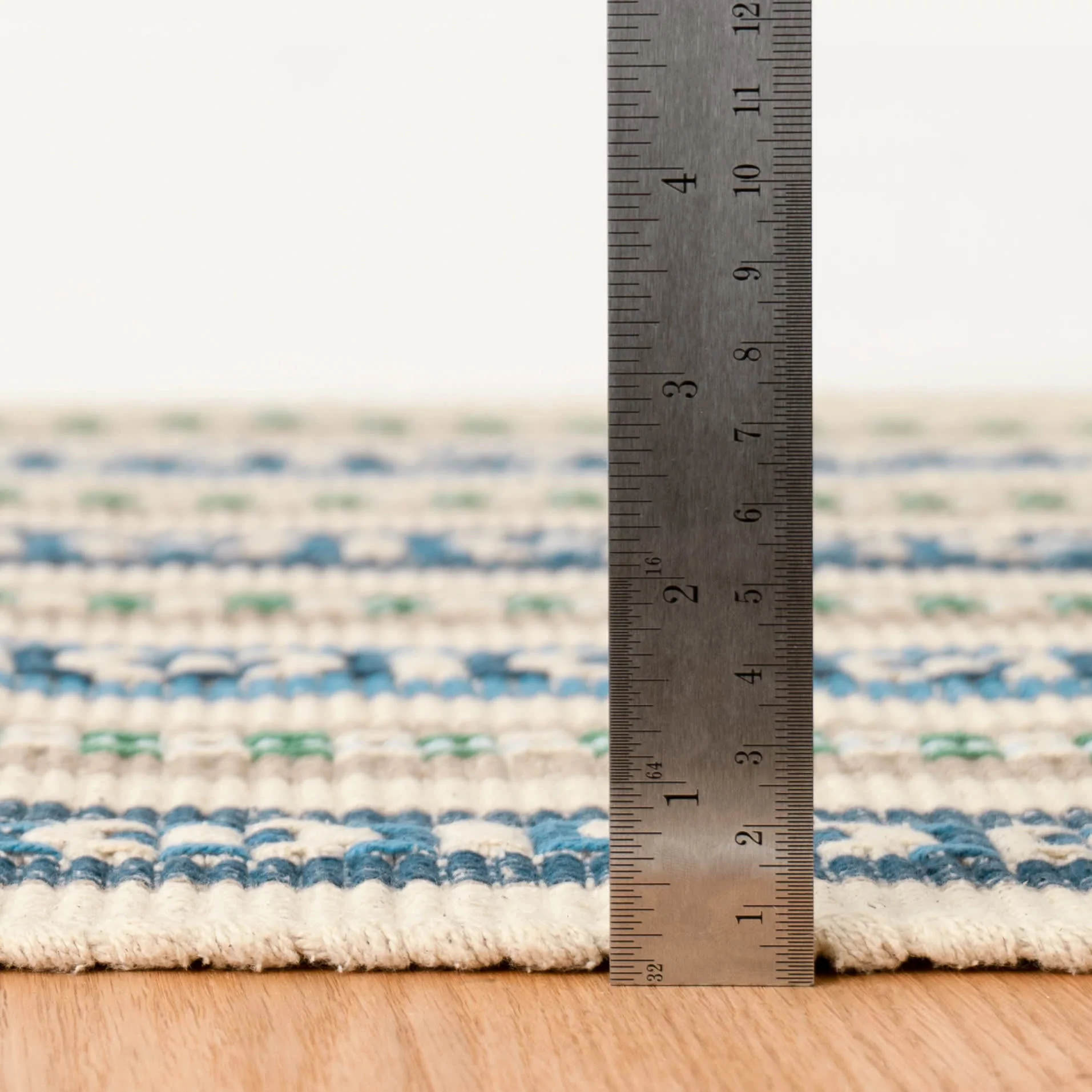 Long Slade Handwoven Cotton Rug | Indigo - Image 4