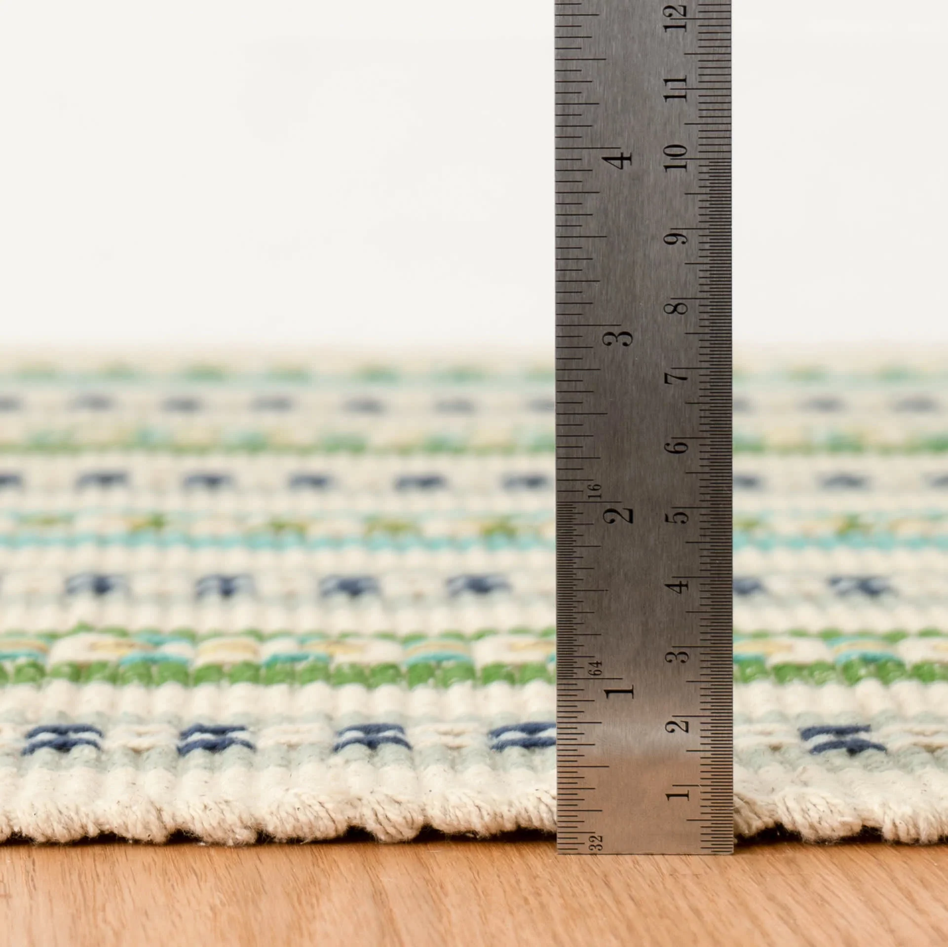 Long Slade Handwoven Cotton Rug | Teal - Image 6