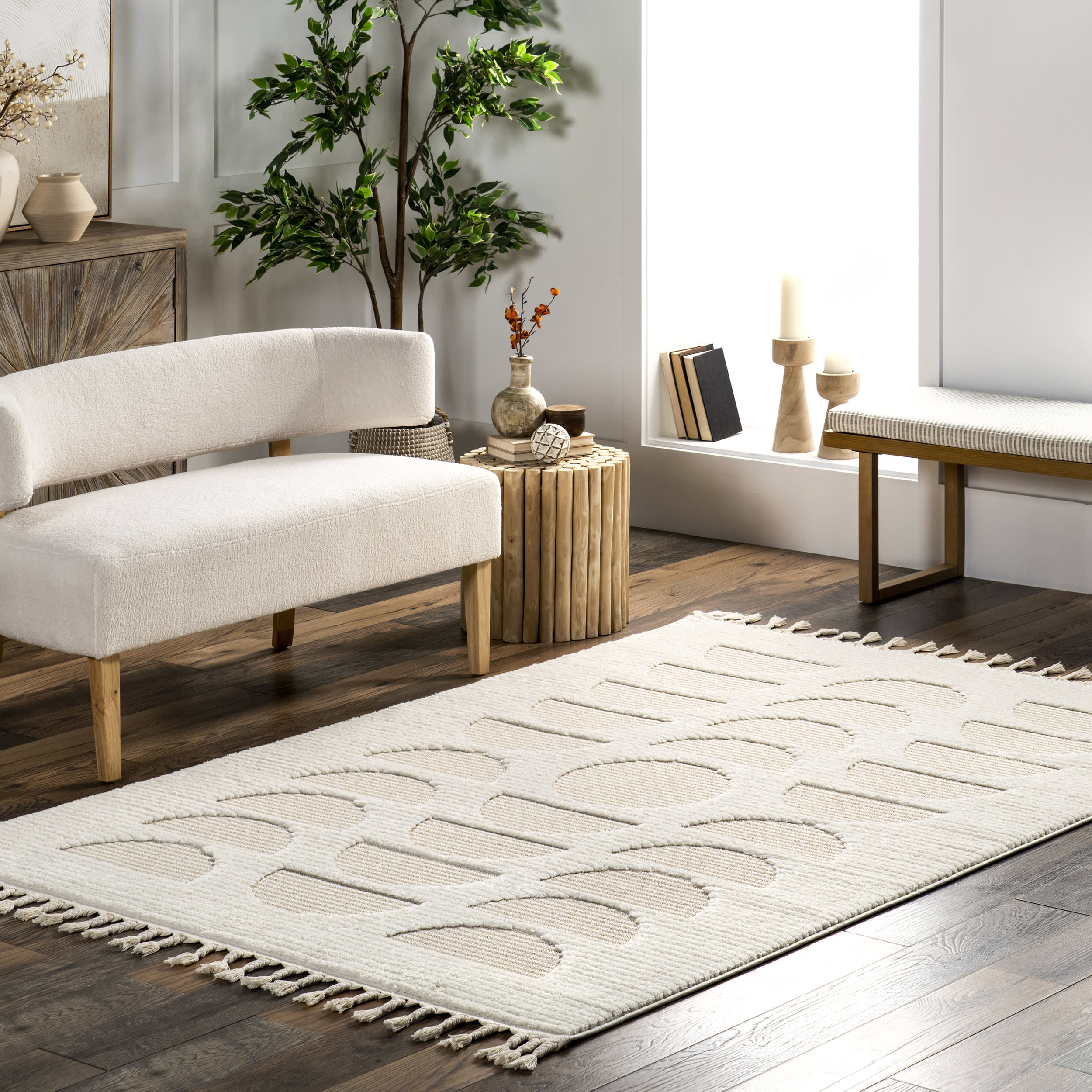 Lou Abstract Moon Rug | Ivory - Image 2
