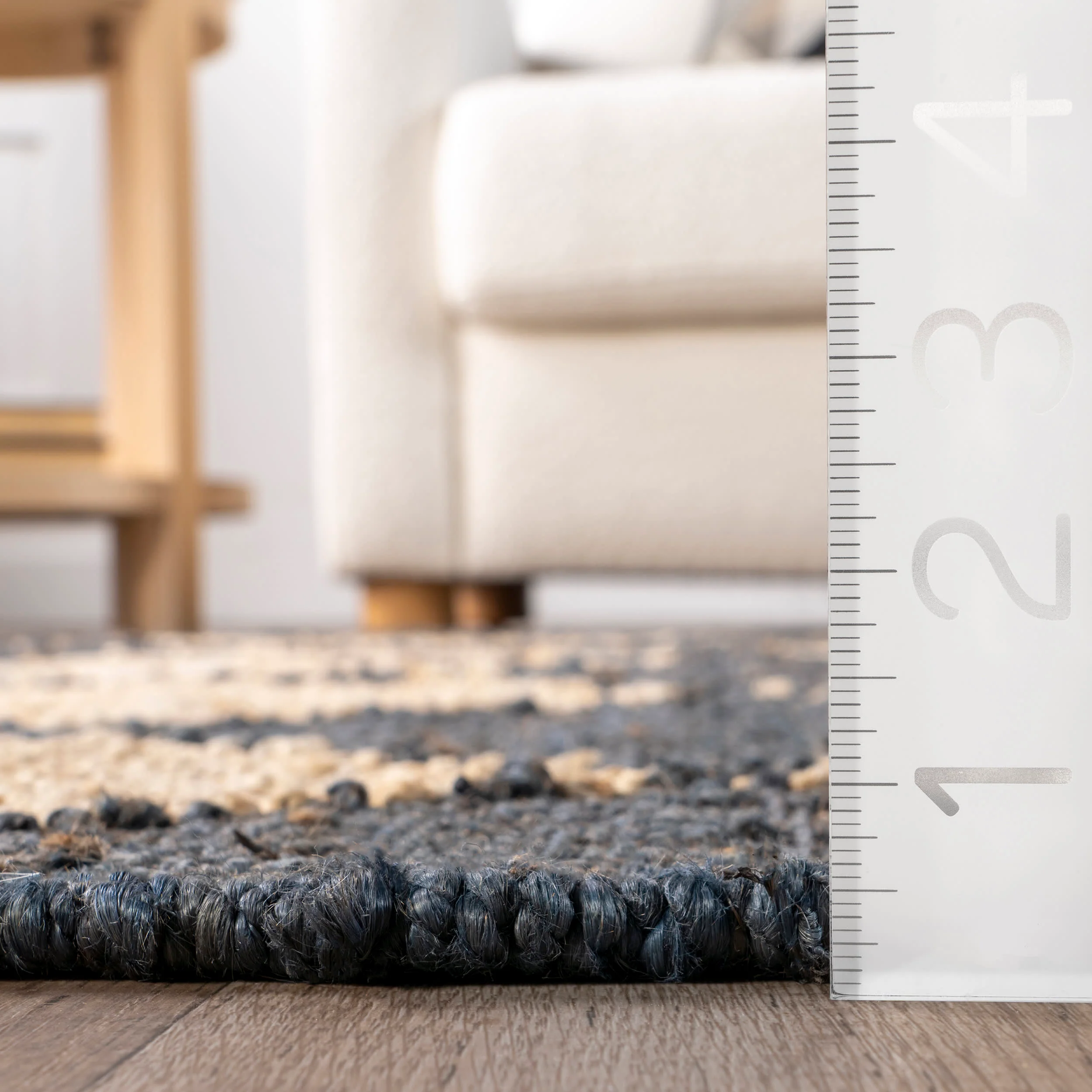 Louie Diamond Checkerboard Jute Rug | Charcoal - Image 4