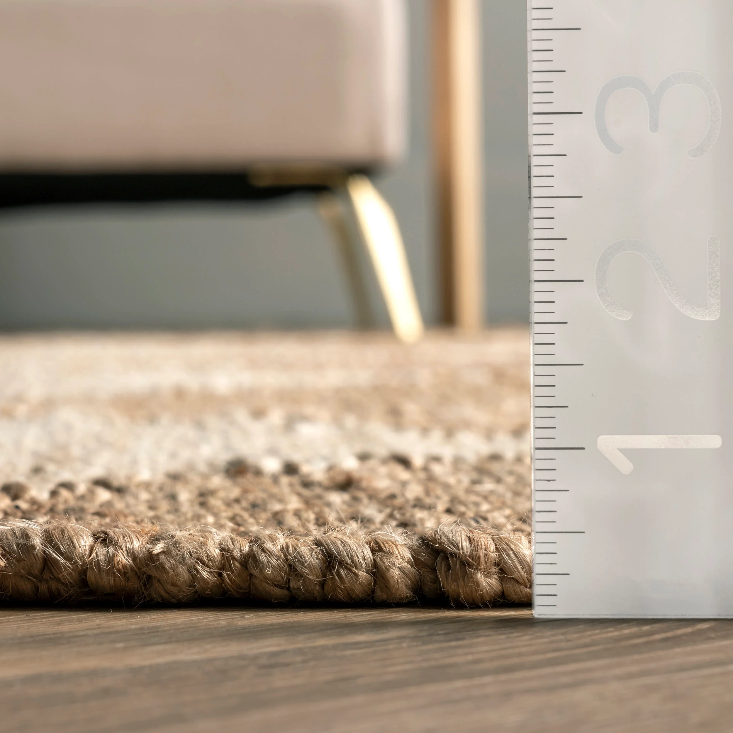 Louie Diamond Checkerboard Jute Rug | Natural - Image 5