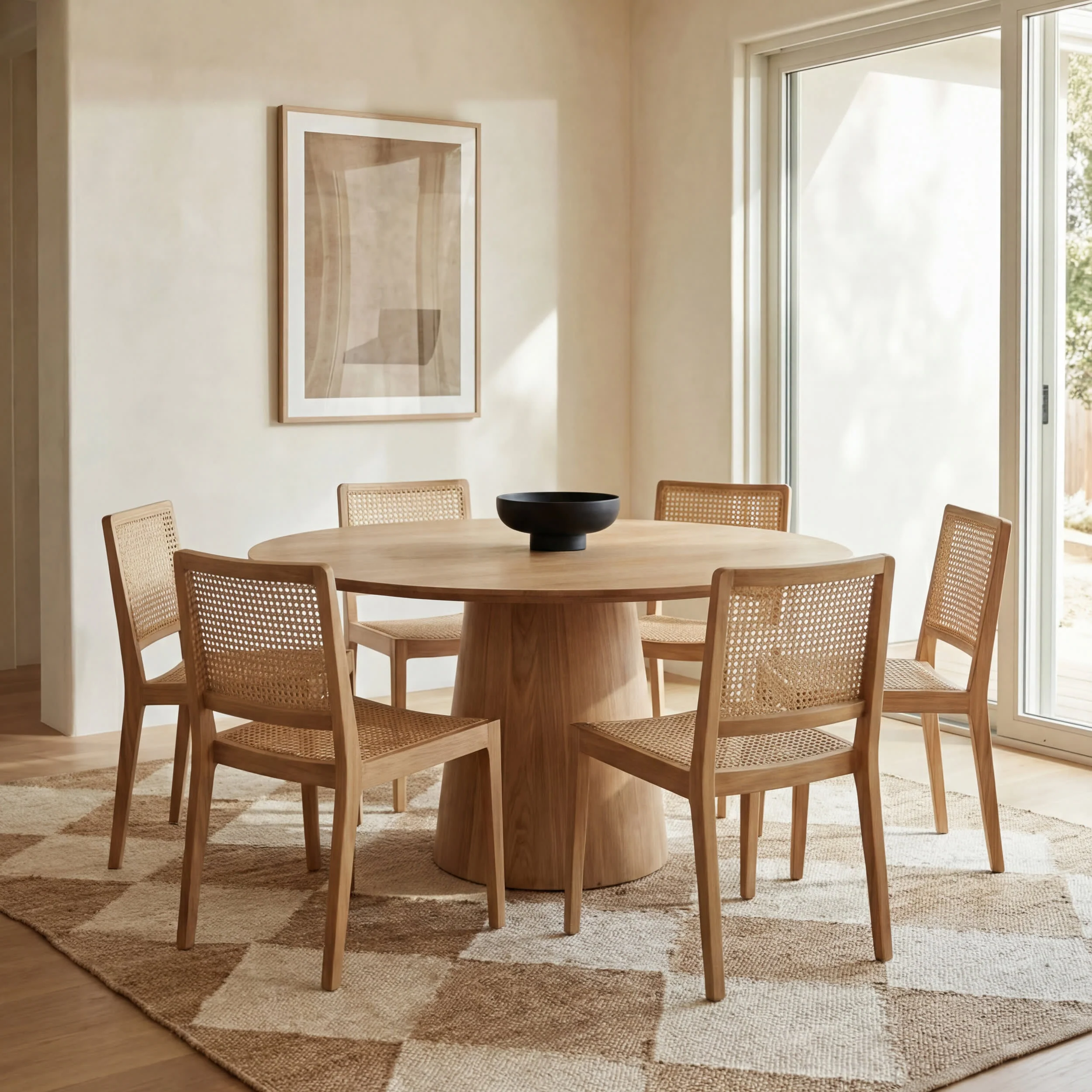 Louie Diamond Checkerboard Jute Rug | Natural - Image 6