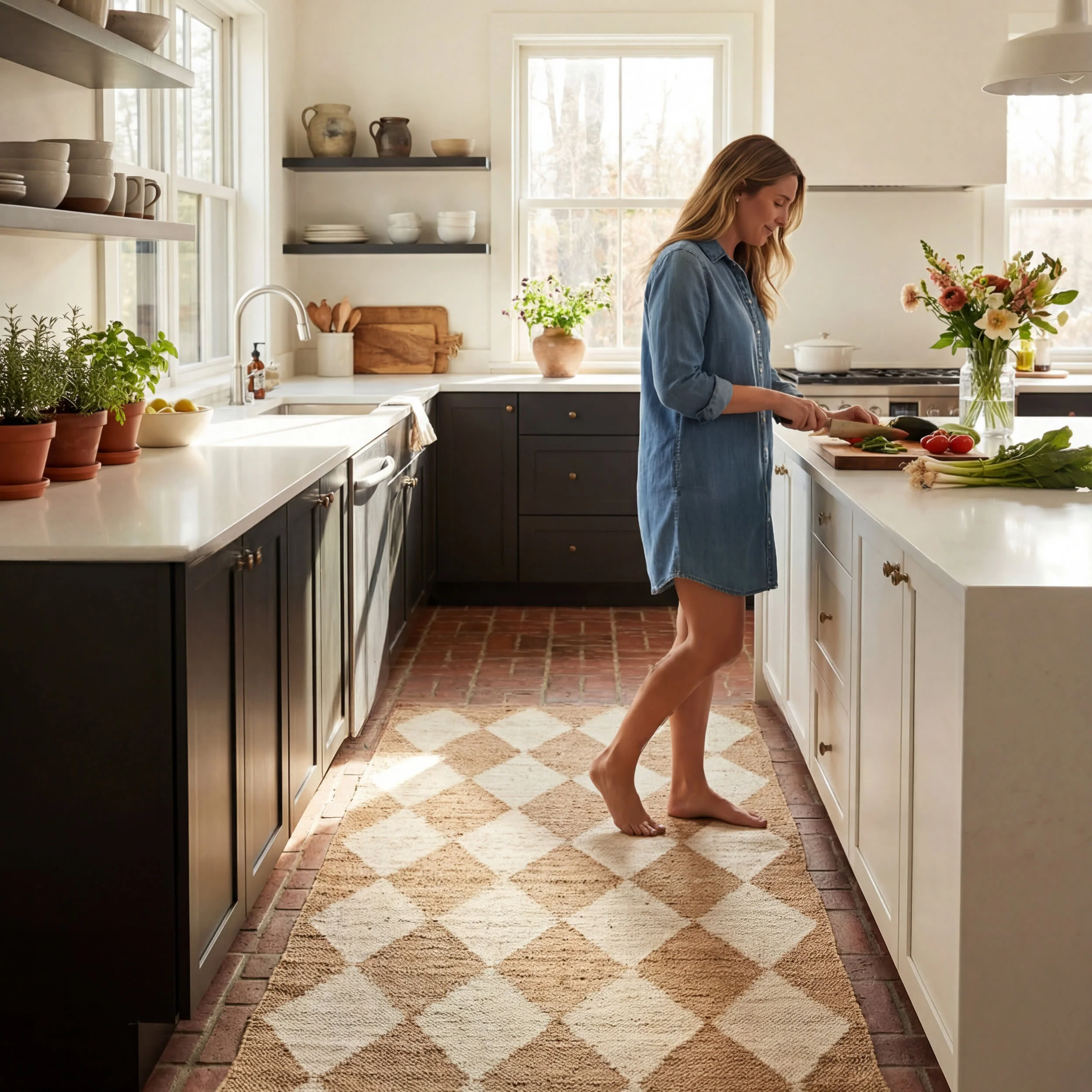 Louie Diamond Checkerboard Jute Rug | Natural - Image 7