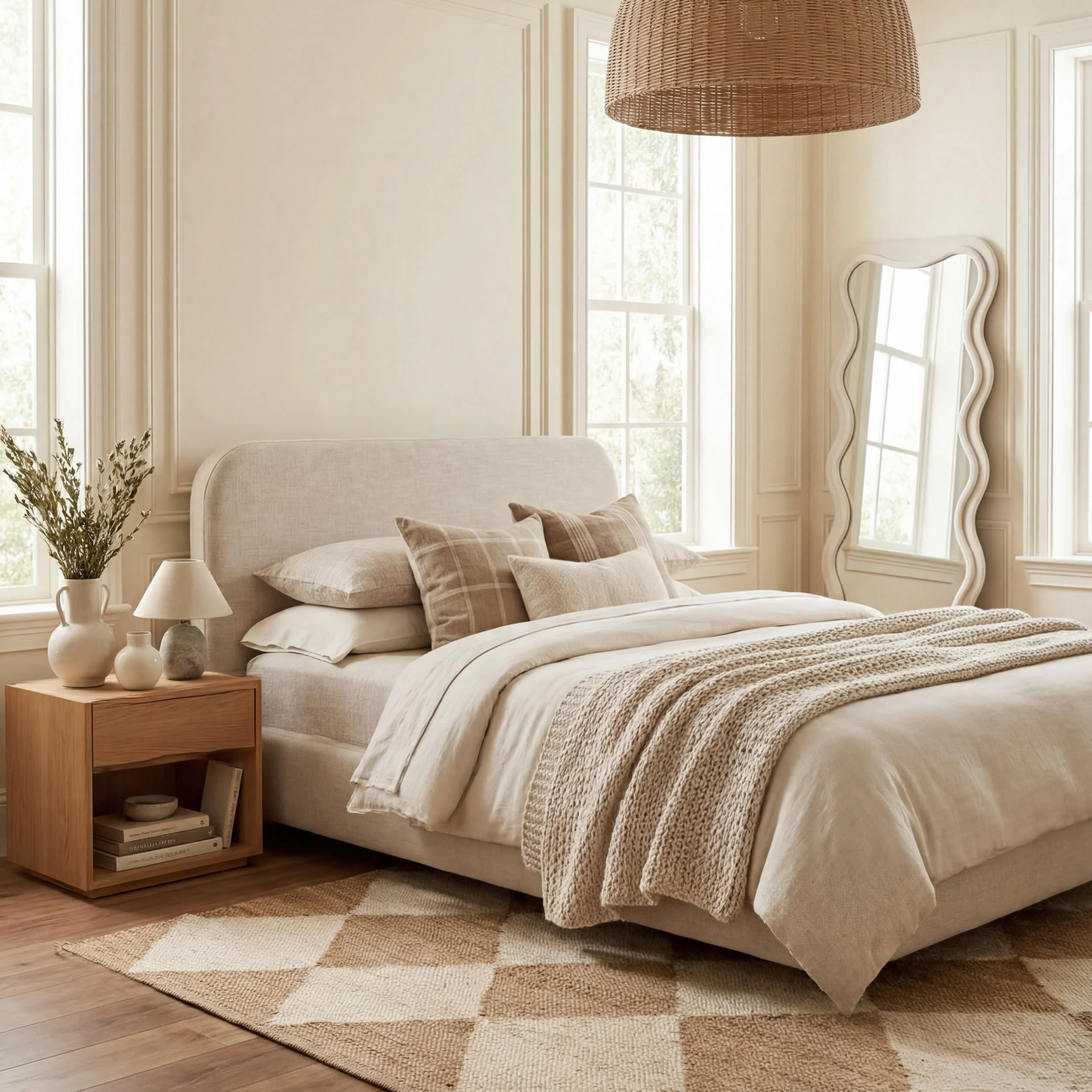 Louie Diamond Checkerboard Jute Rug | Natural - Image 8