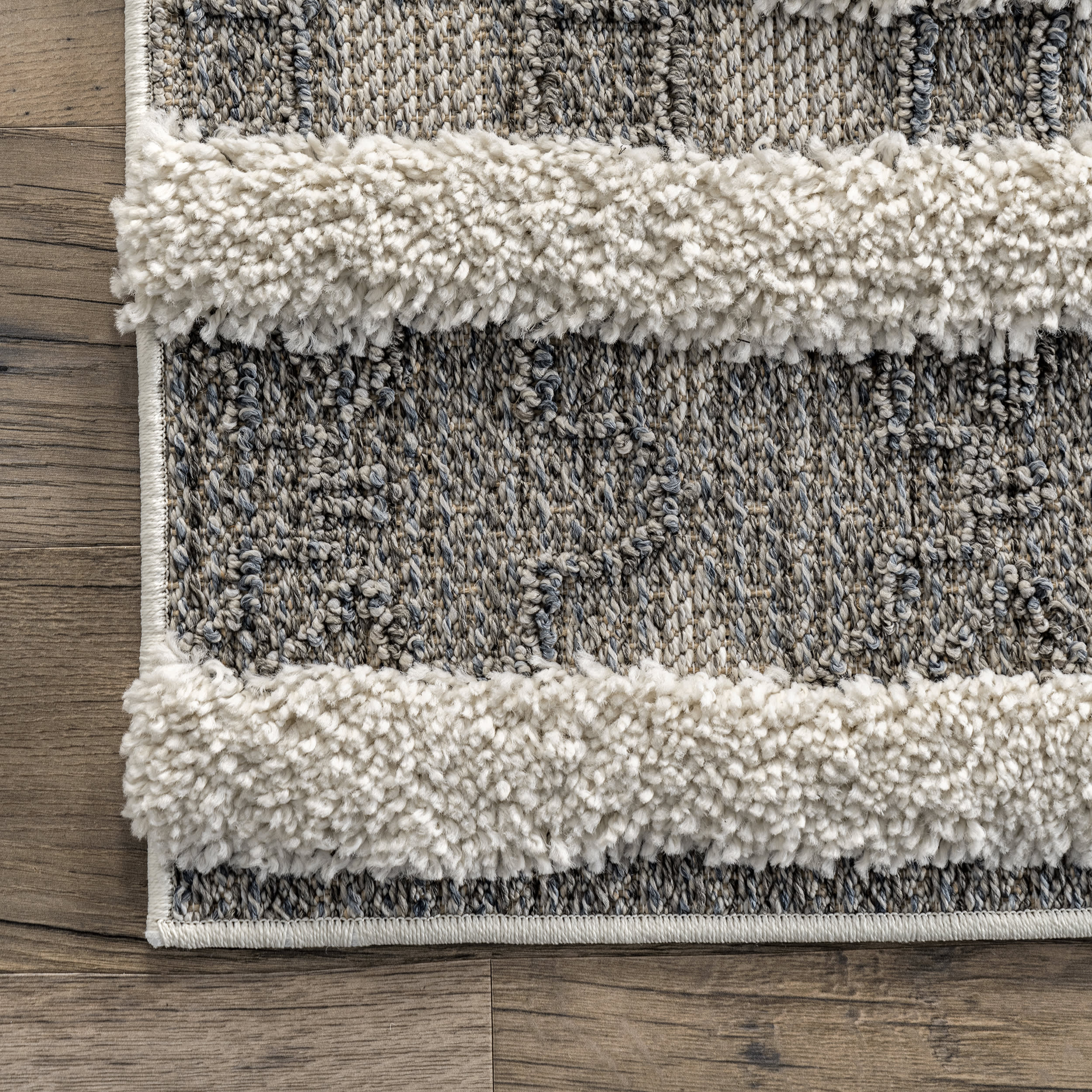 Louise Raised Diamond Rug | Grey - Image 3