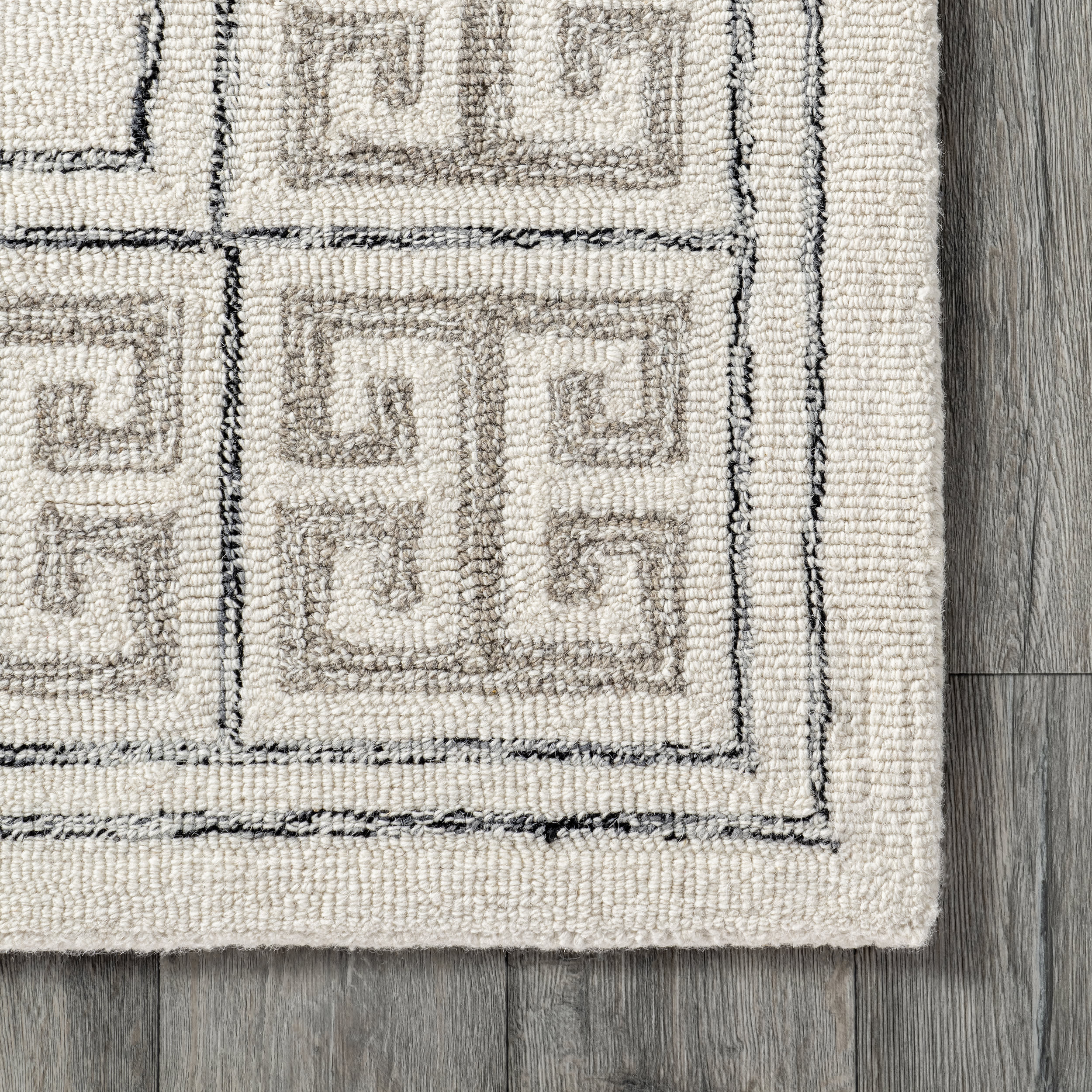 Lucinda Wool Bordered Trellis Rug | Ivory - Image 3