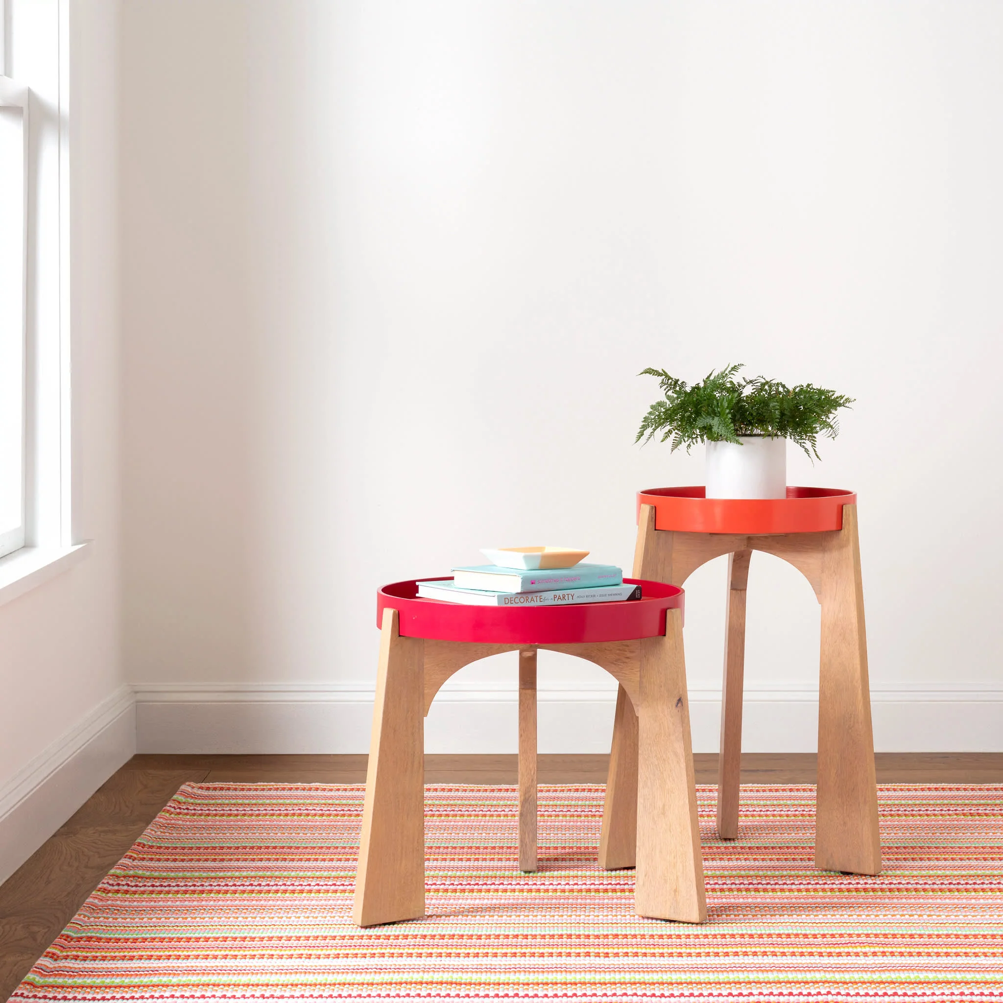 Lucky Stripe Handwoven Cotton Rug | Spring - Image 2