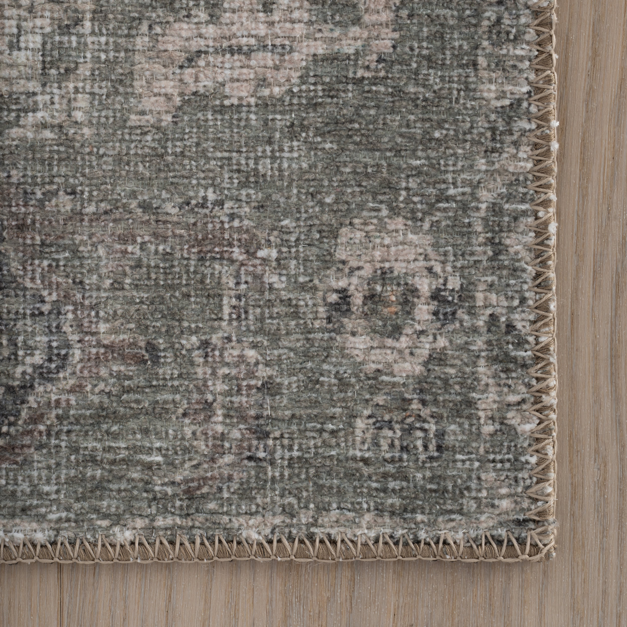 Luda Vintage & Distressed Washable Rug | Sage - Image 4