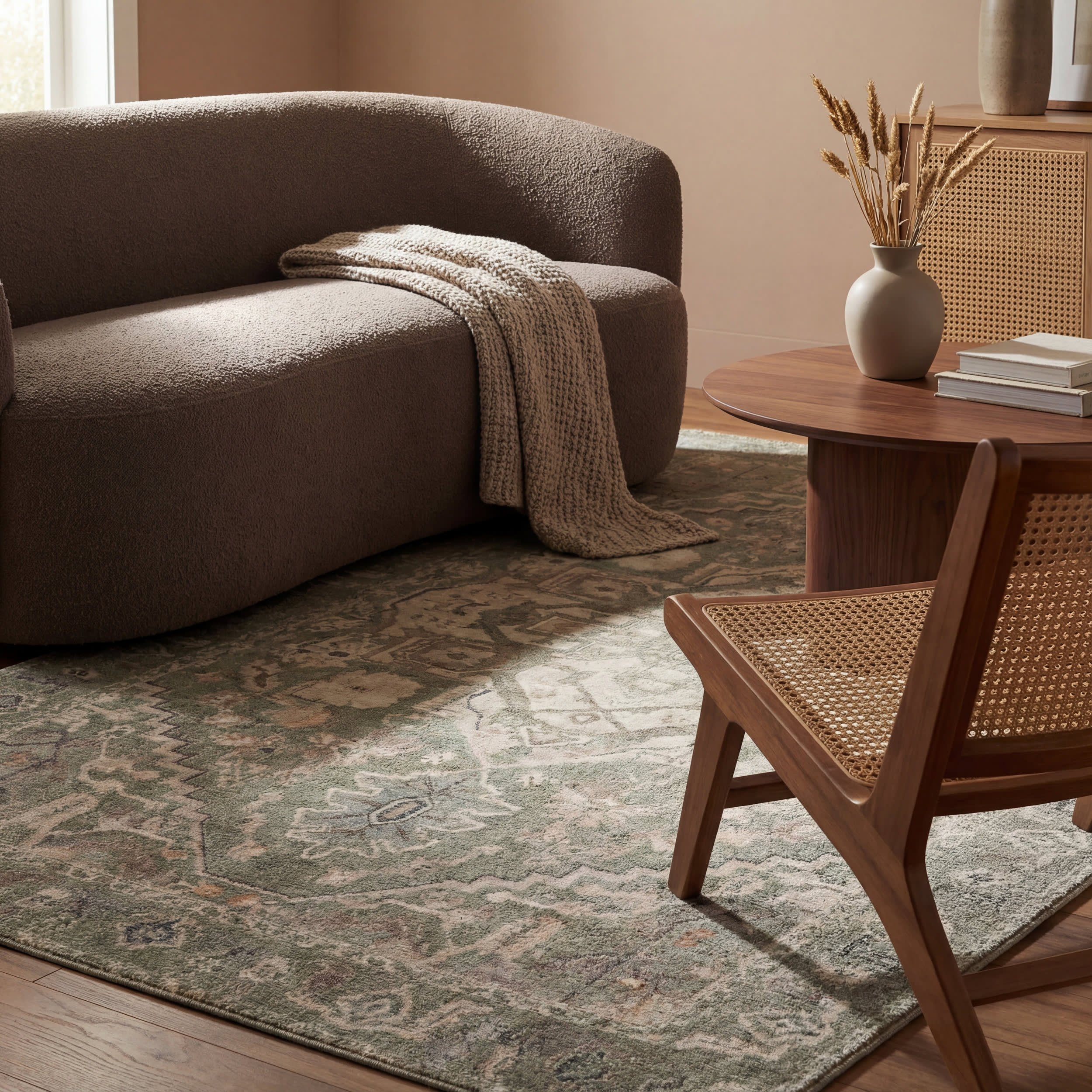 Luda Vintage & Distressed Washable Rug | Sage - Image 5
