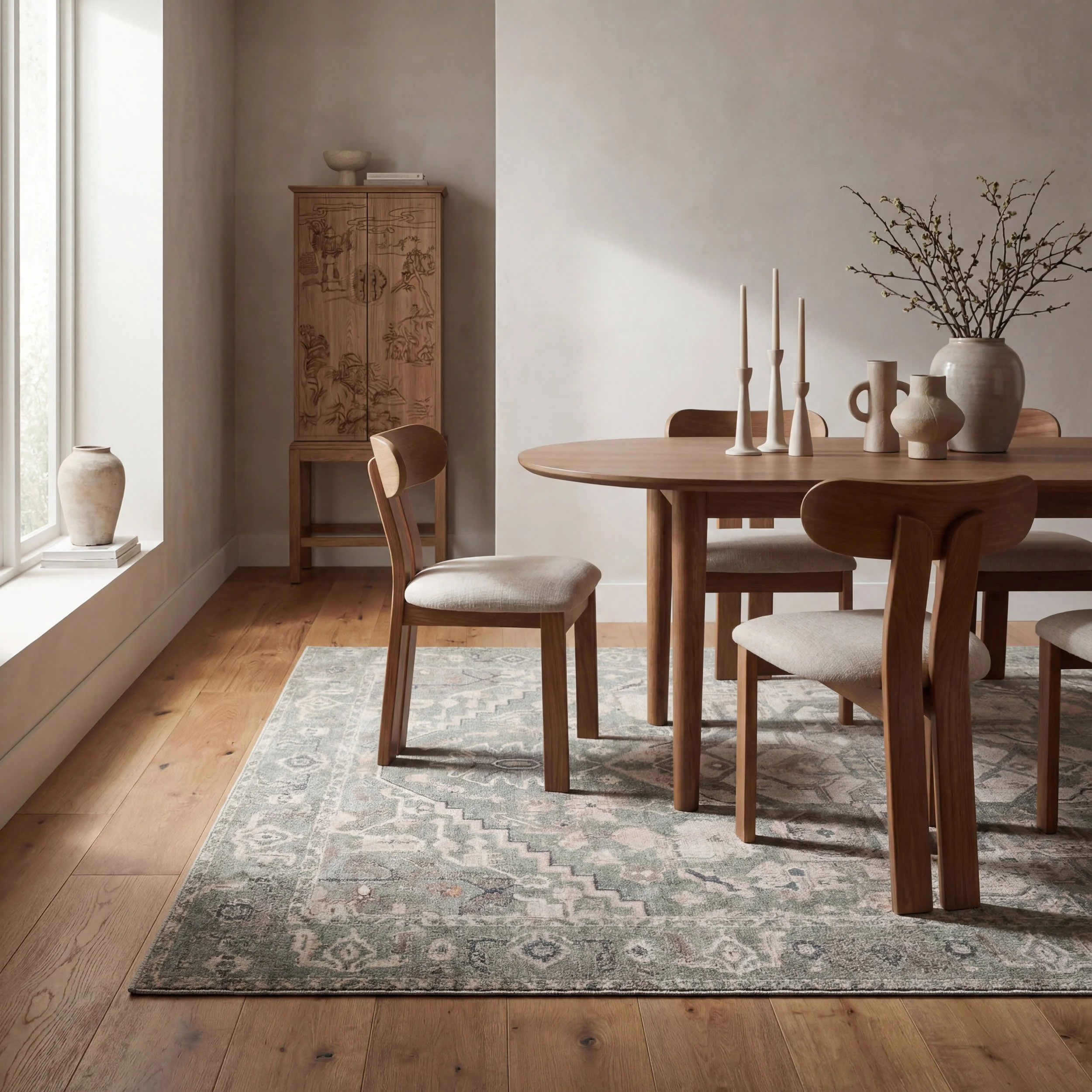 Luda Vintage & Distressed Washable Rug | Sage - Image 7