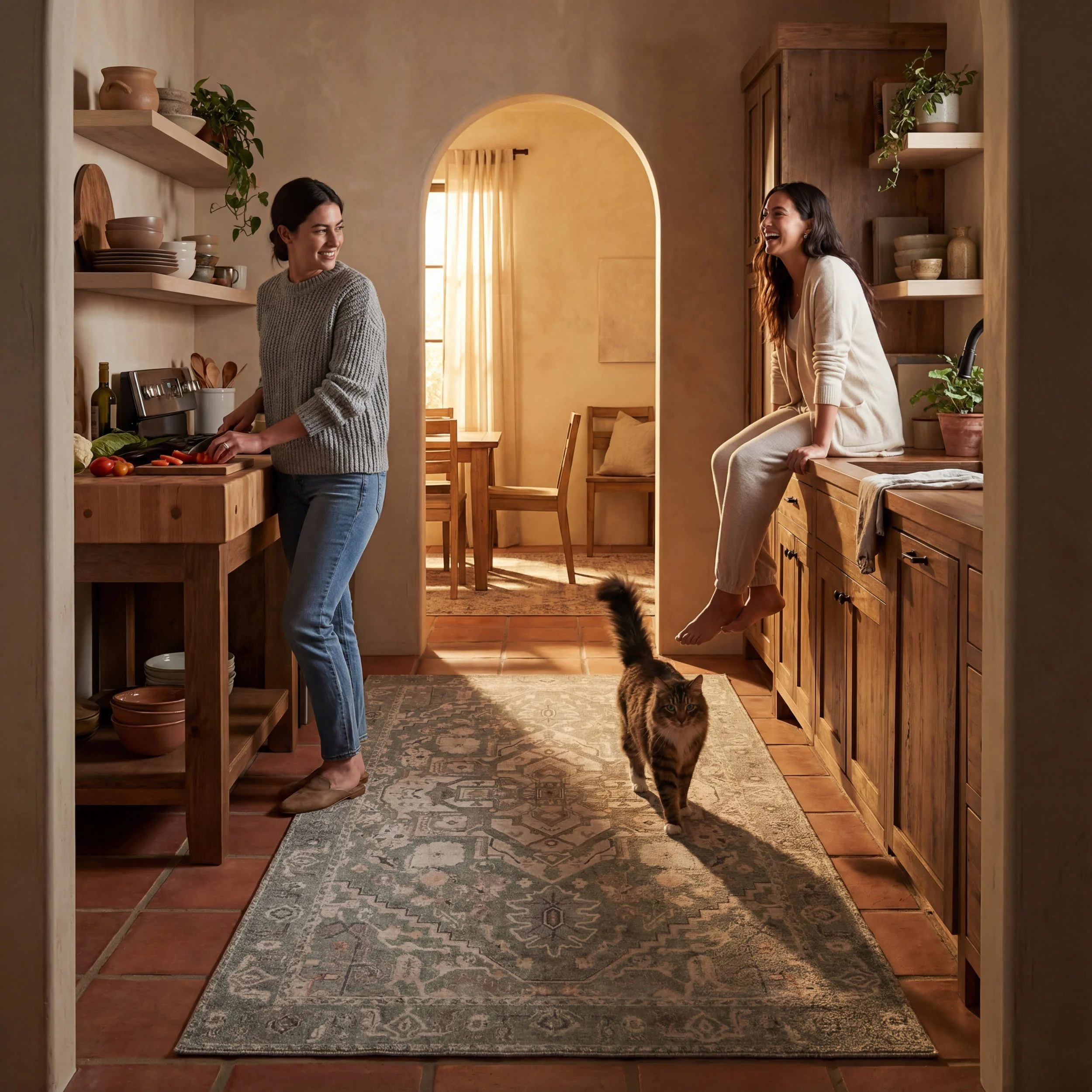 Luda Vintage & Distressed Washable Rug | Sage - Image 9