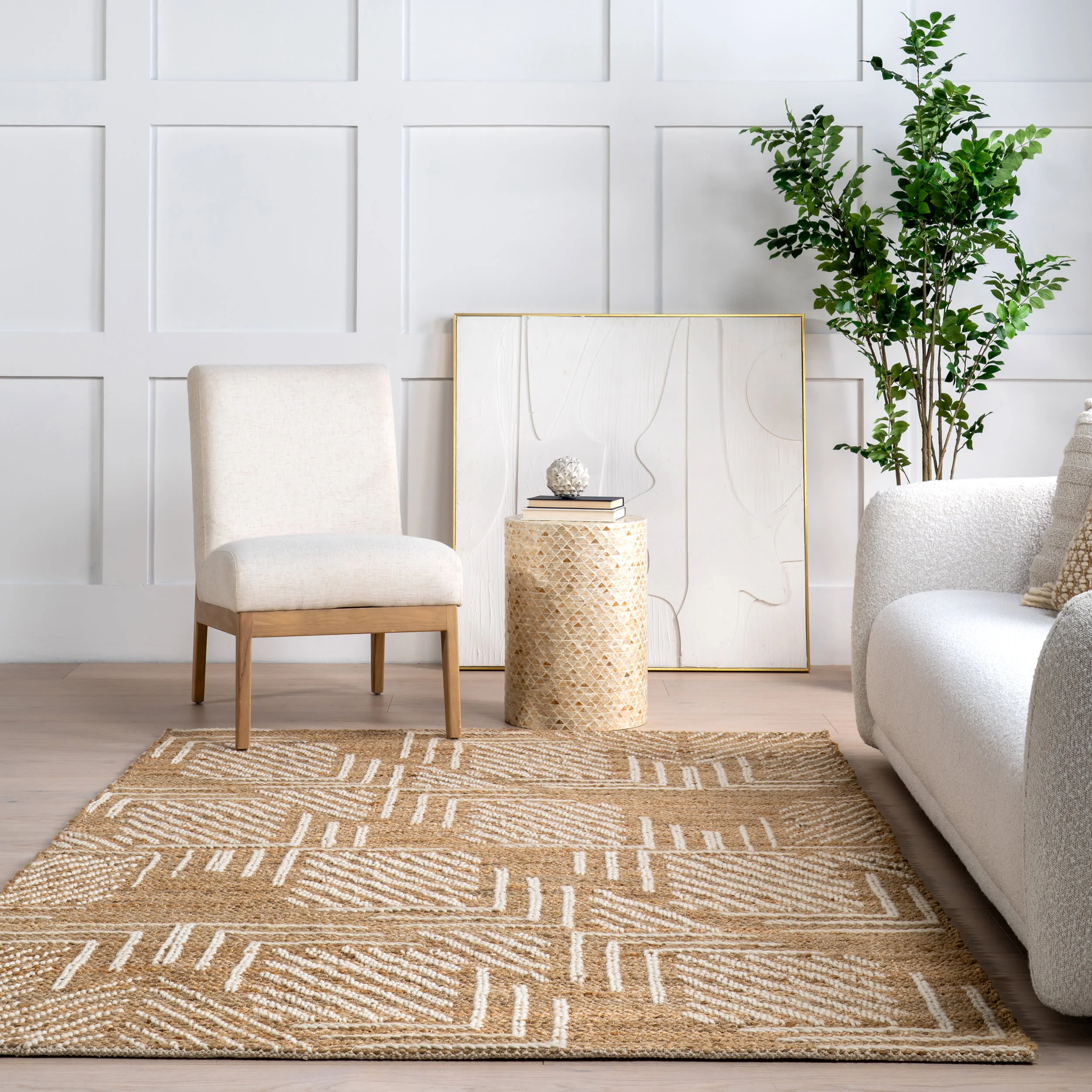 Luella Geometric Jute Rug | Natural - Image 4