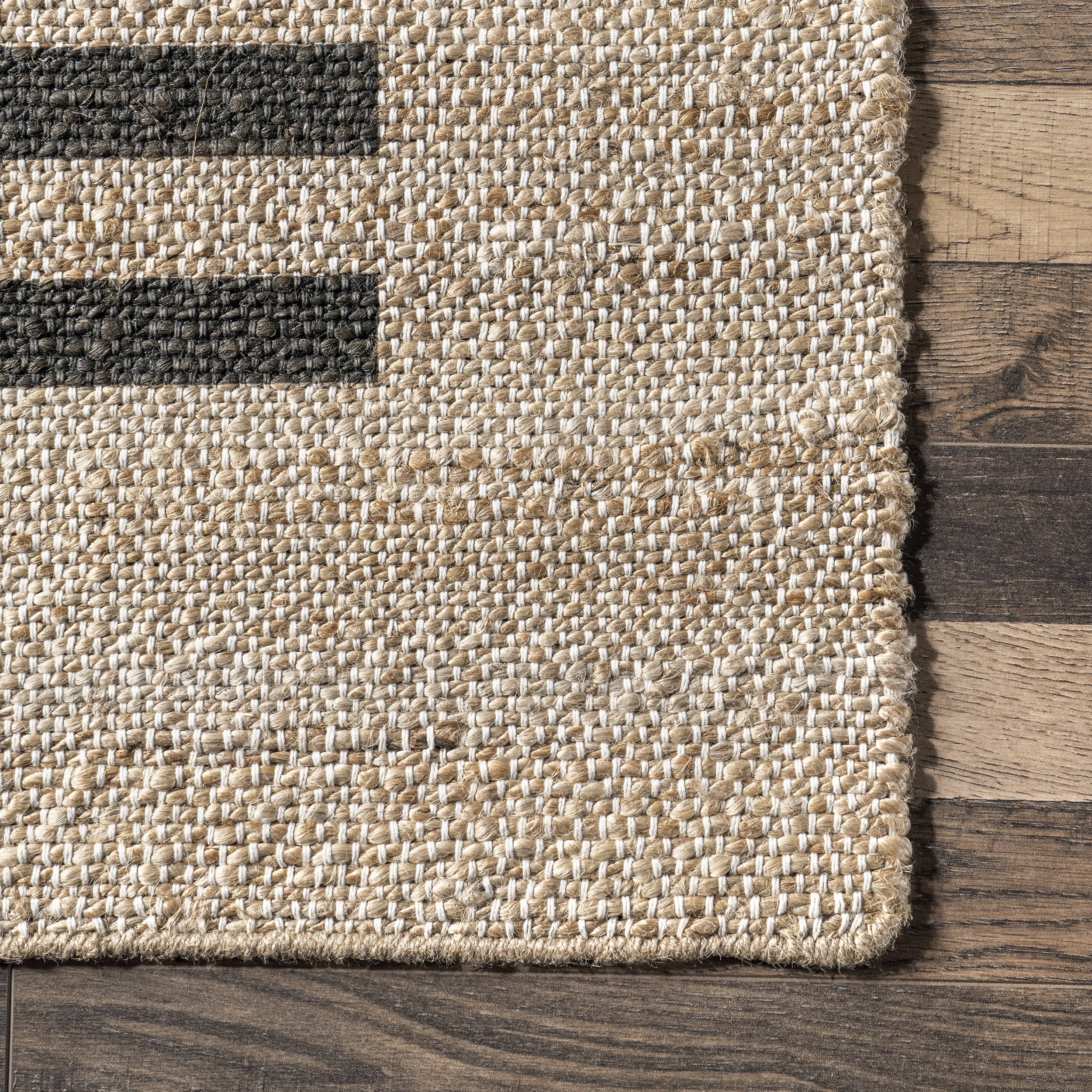 Luelle Basketweave Striped Rug | Ivory - Image 3