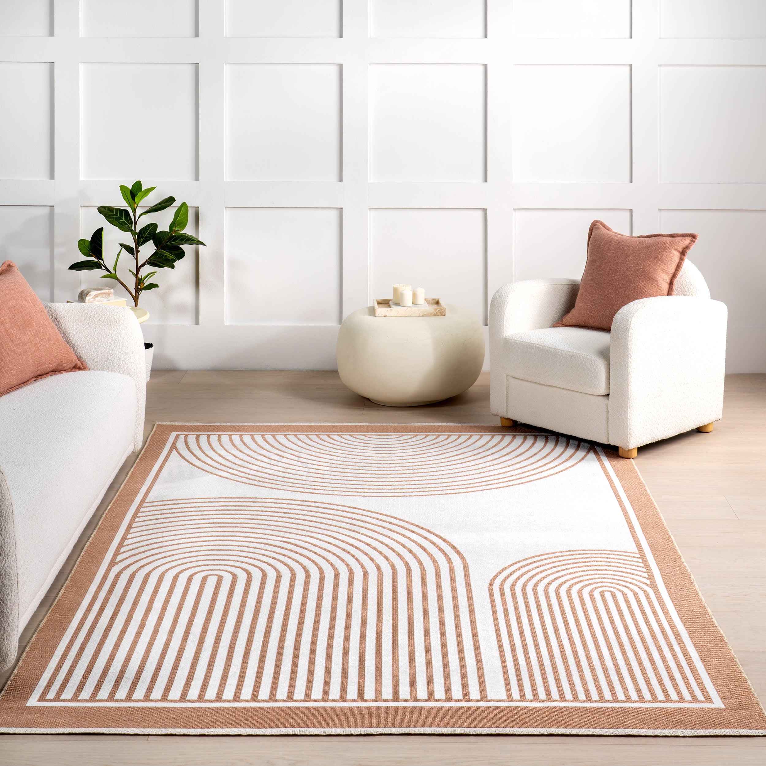 Lula Arced Reversible Washable Rug | Burnt Orange - Image 6