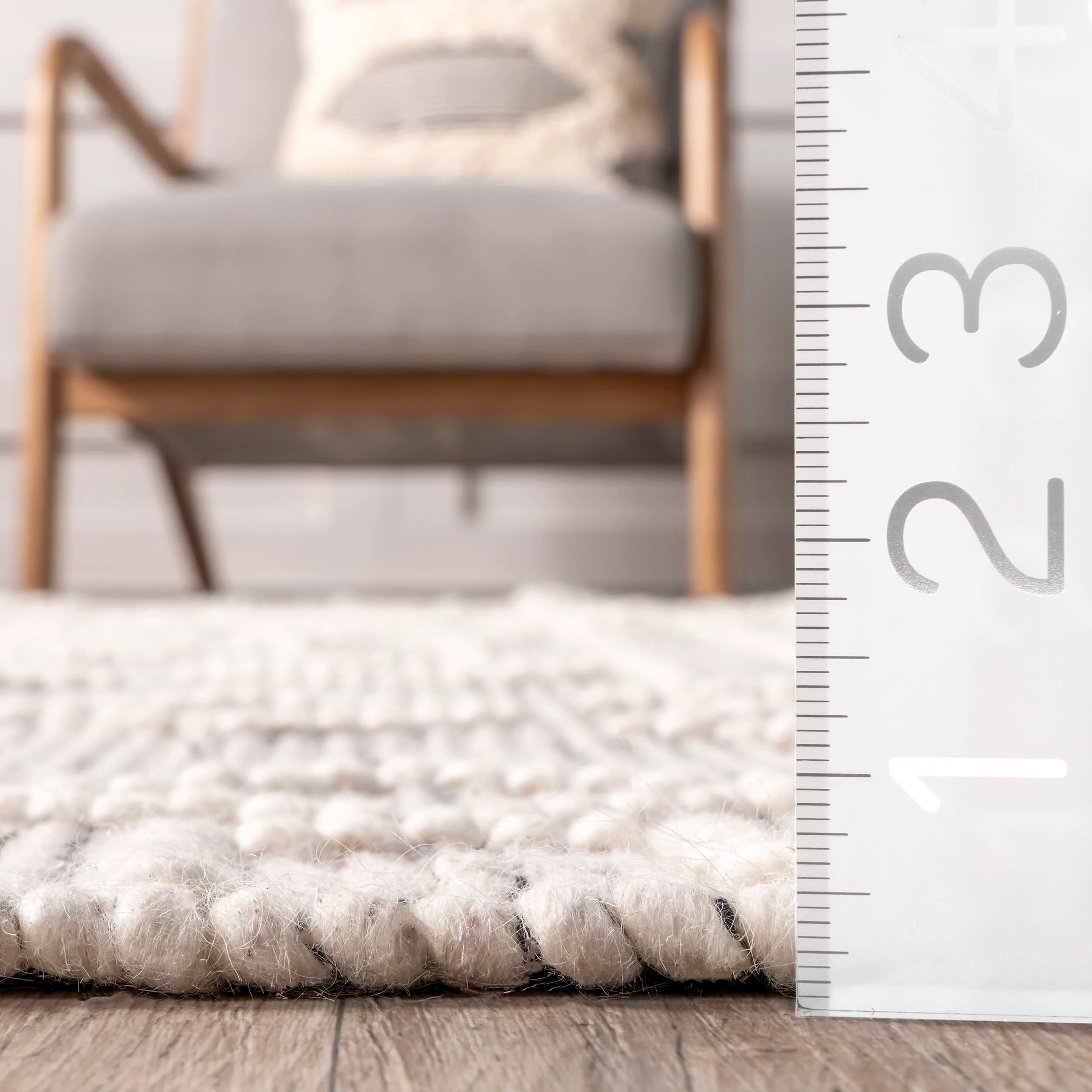 Lumi Lifted Diamonds Rug | Dark Grey - Image 5