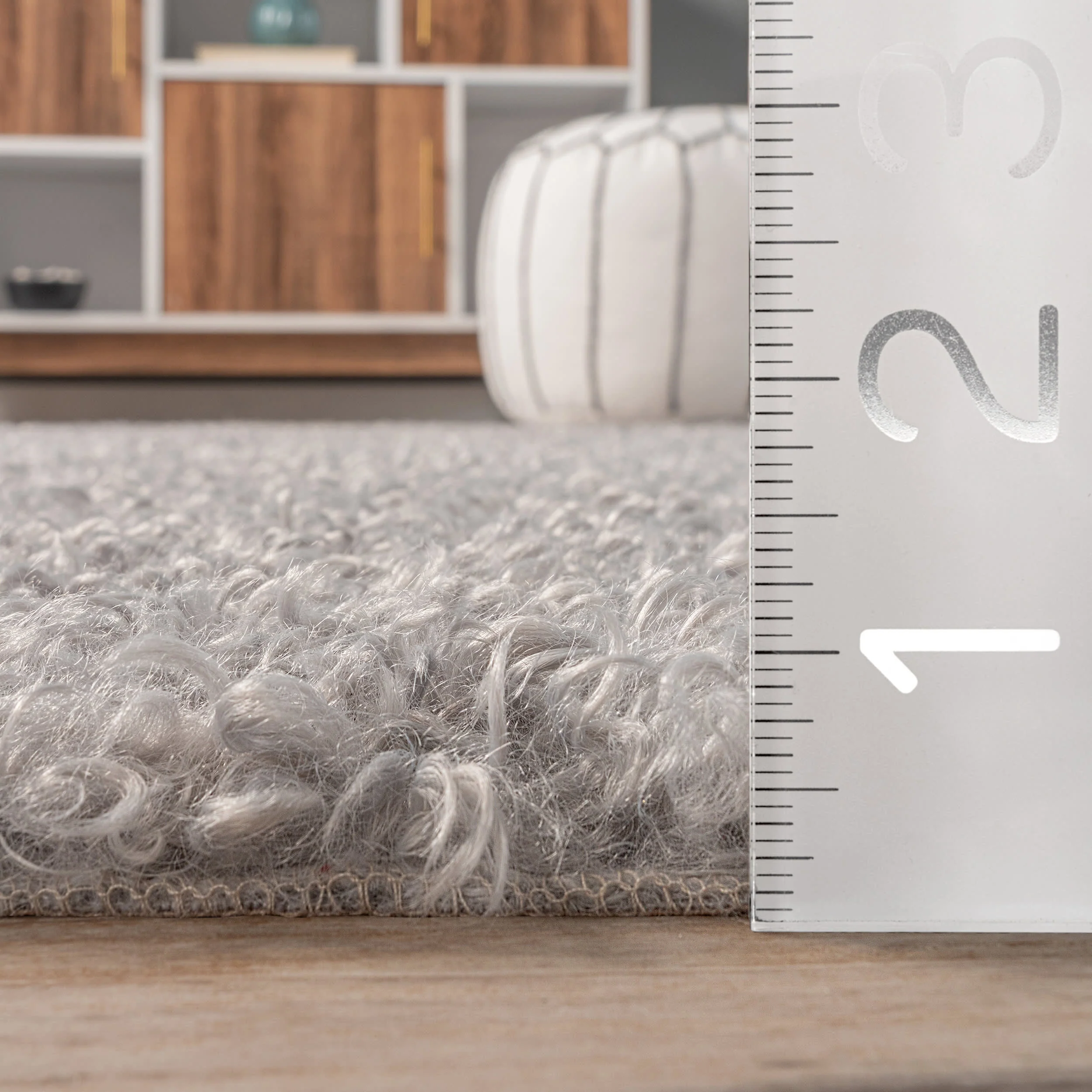 Luna Washable Shag Rug | Light Grey - Image 5