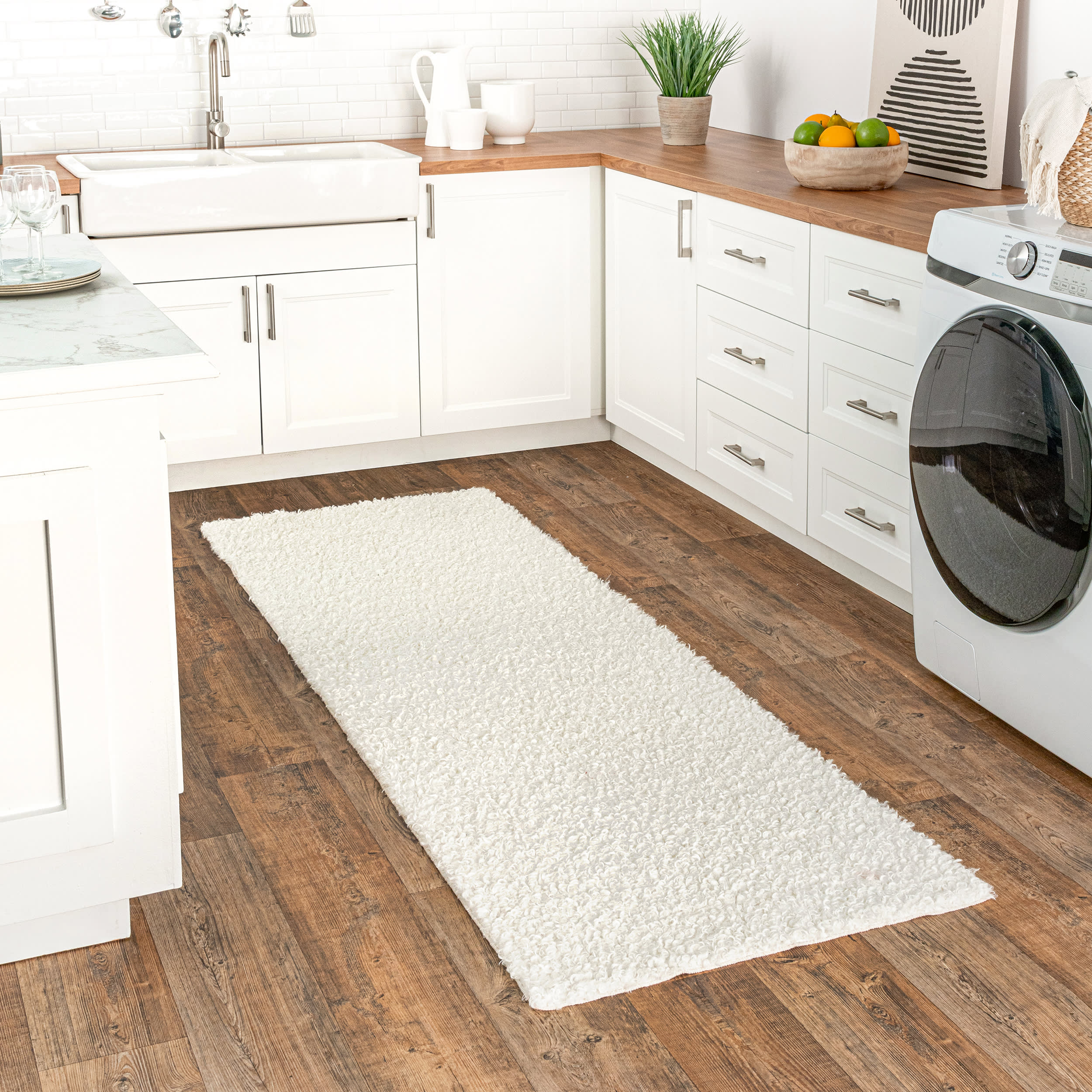 Luna Washable Shag Rug | Off White - Image 2