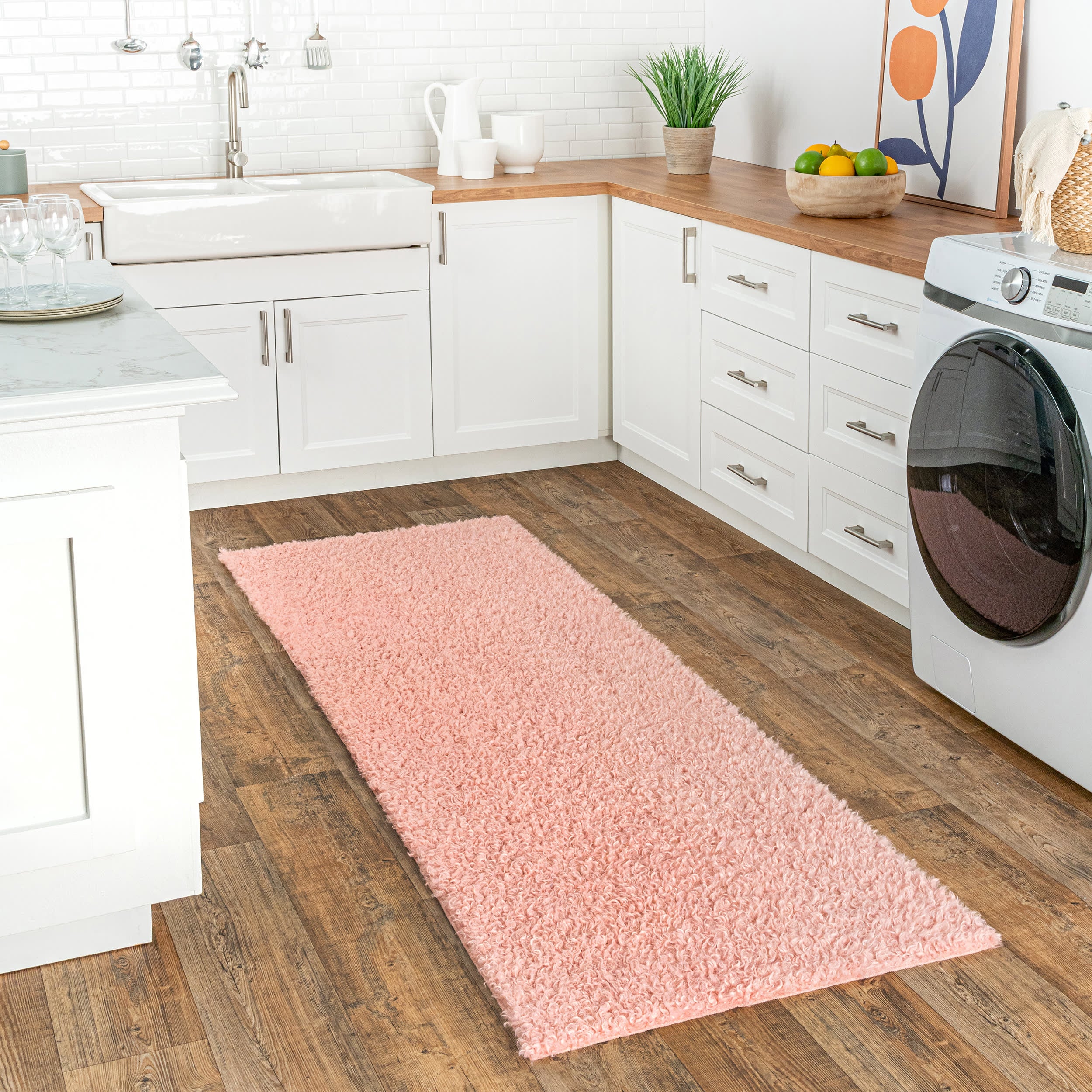 Luna Washable Shag Rug | Pink - Image 2