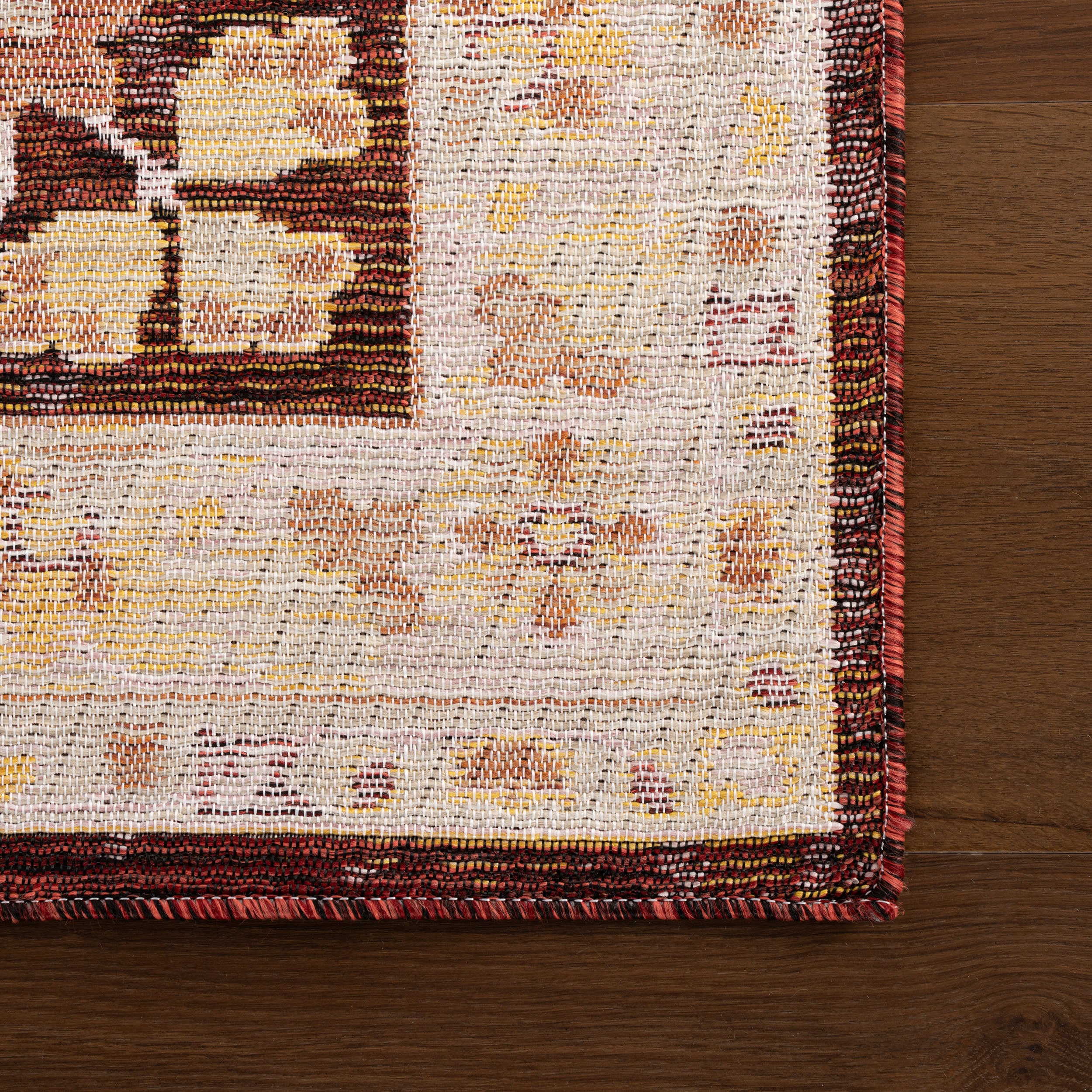Lunaven Traditional Floral Indoor/Outdoor Rug | Brick - Image 4