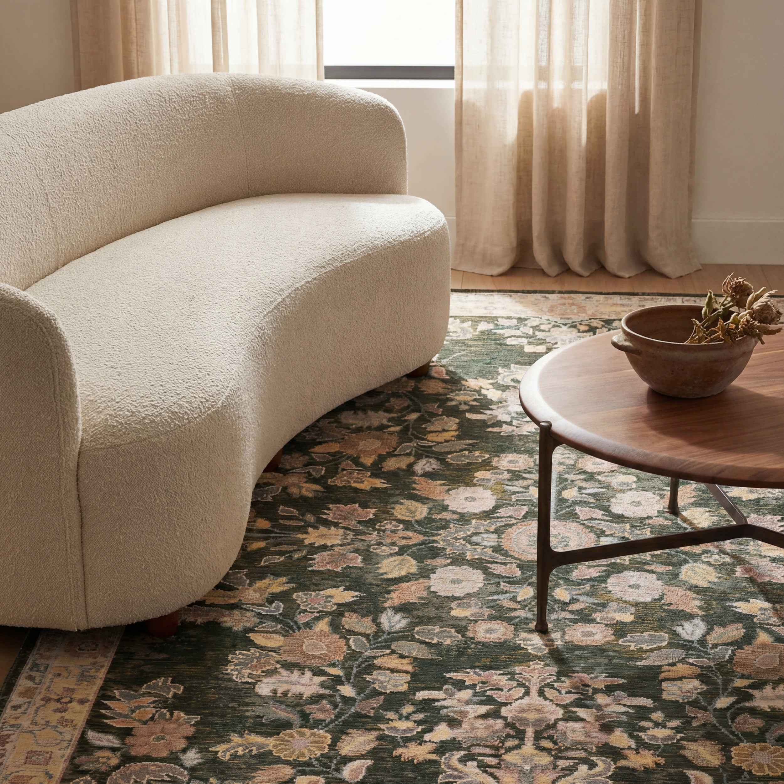 Lunaven Traditional Floral Indoor/Outdoor Rug | Green - Image 5