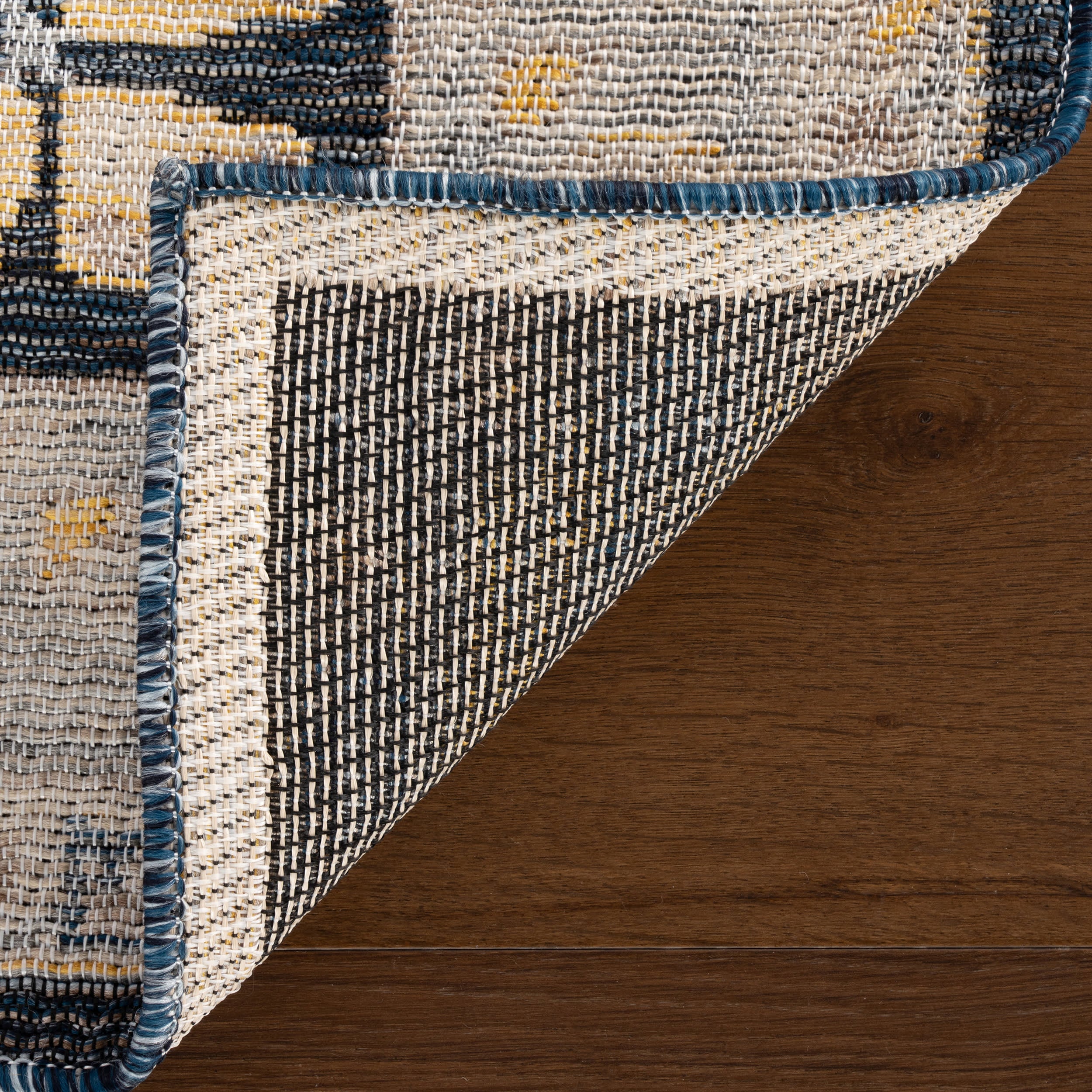 Lunaven Traditional Floral Indoor/Outdoor Rug | Navy - Image 7