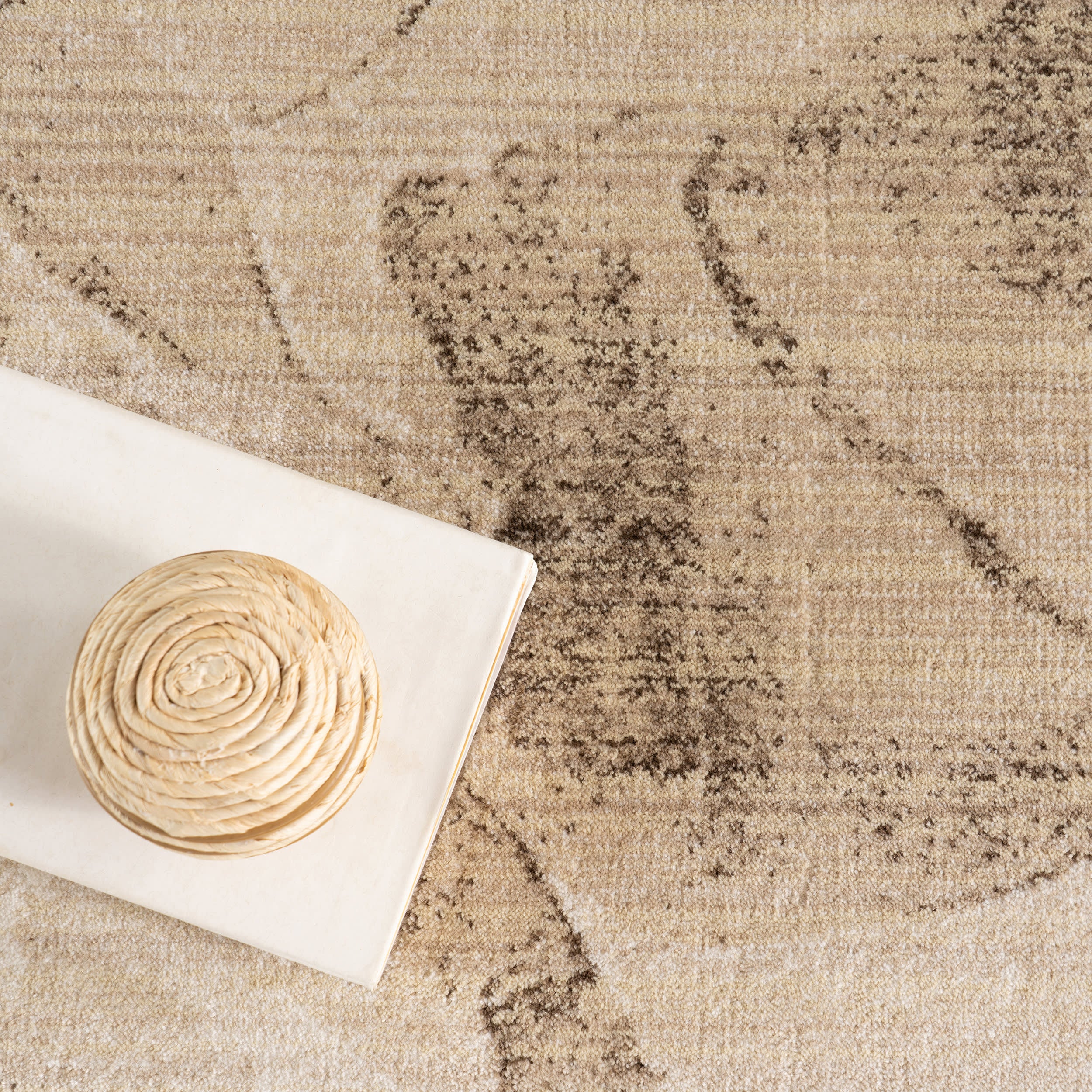Luniva Plush Abstract Area Rug | Beige - Image 8