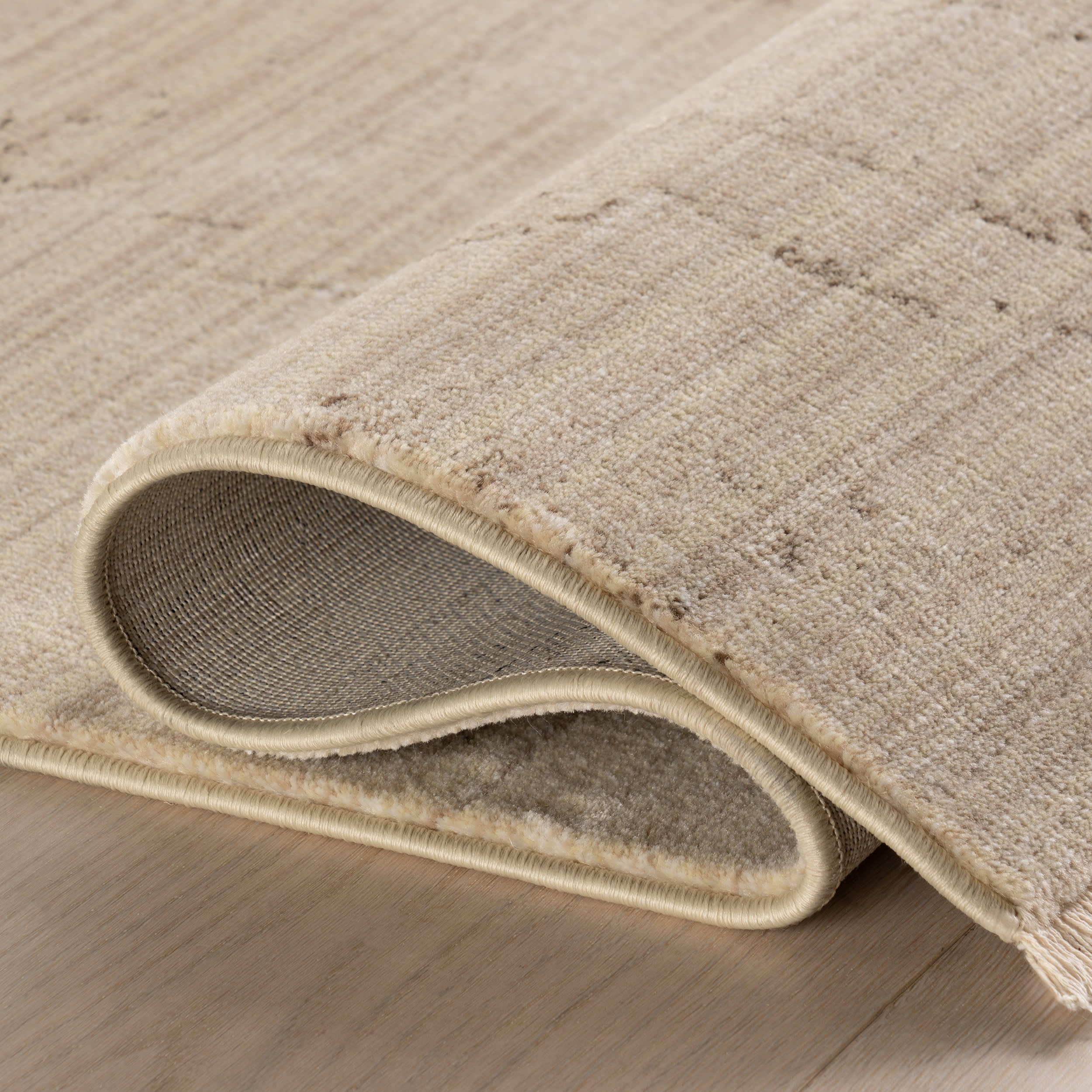 Luniva Plush Abstract Area Rug | Beige - Image 9