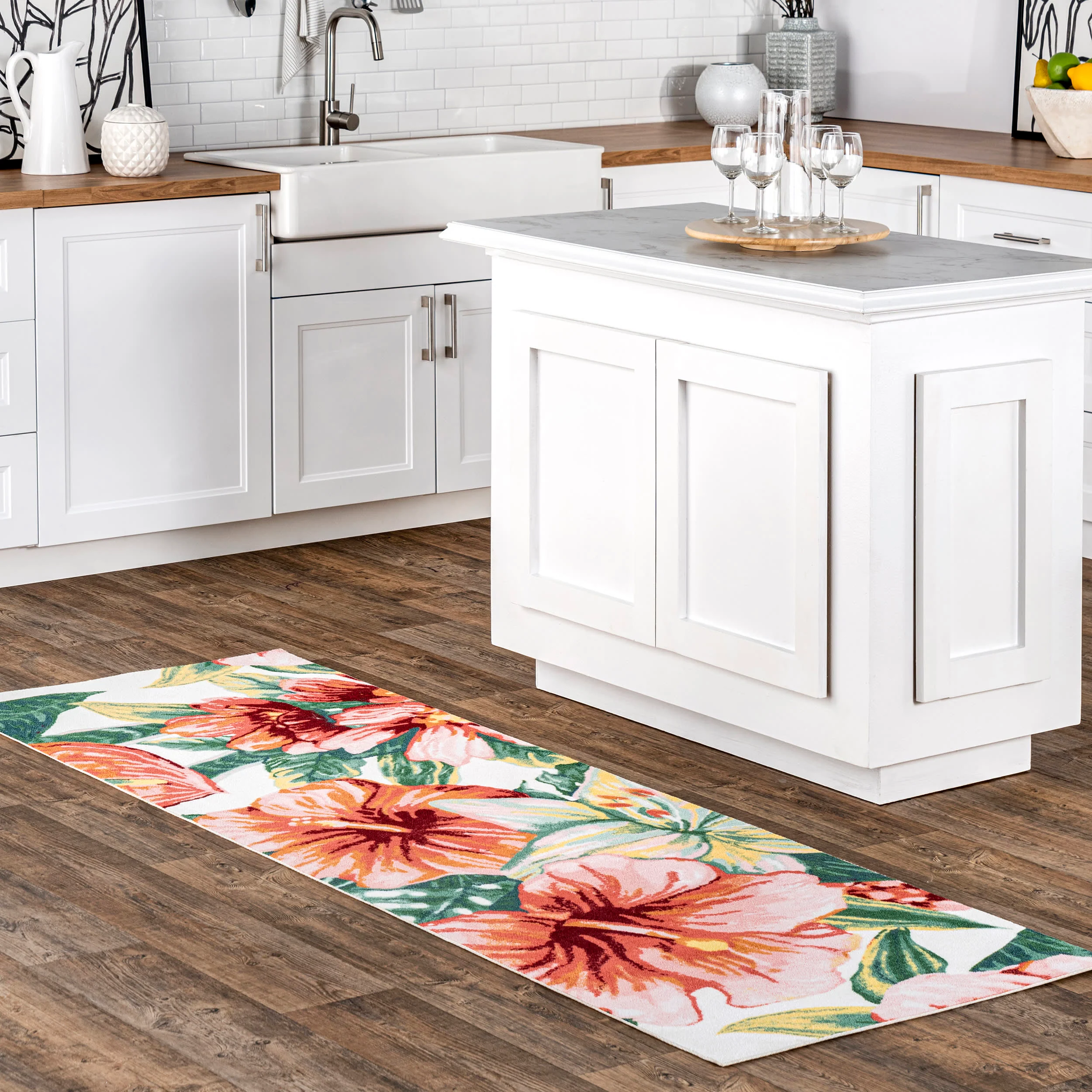 Lush Hibiscus Indoor/Outdoor Rug | Multicolor - Image 2