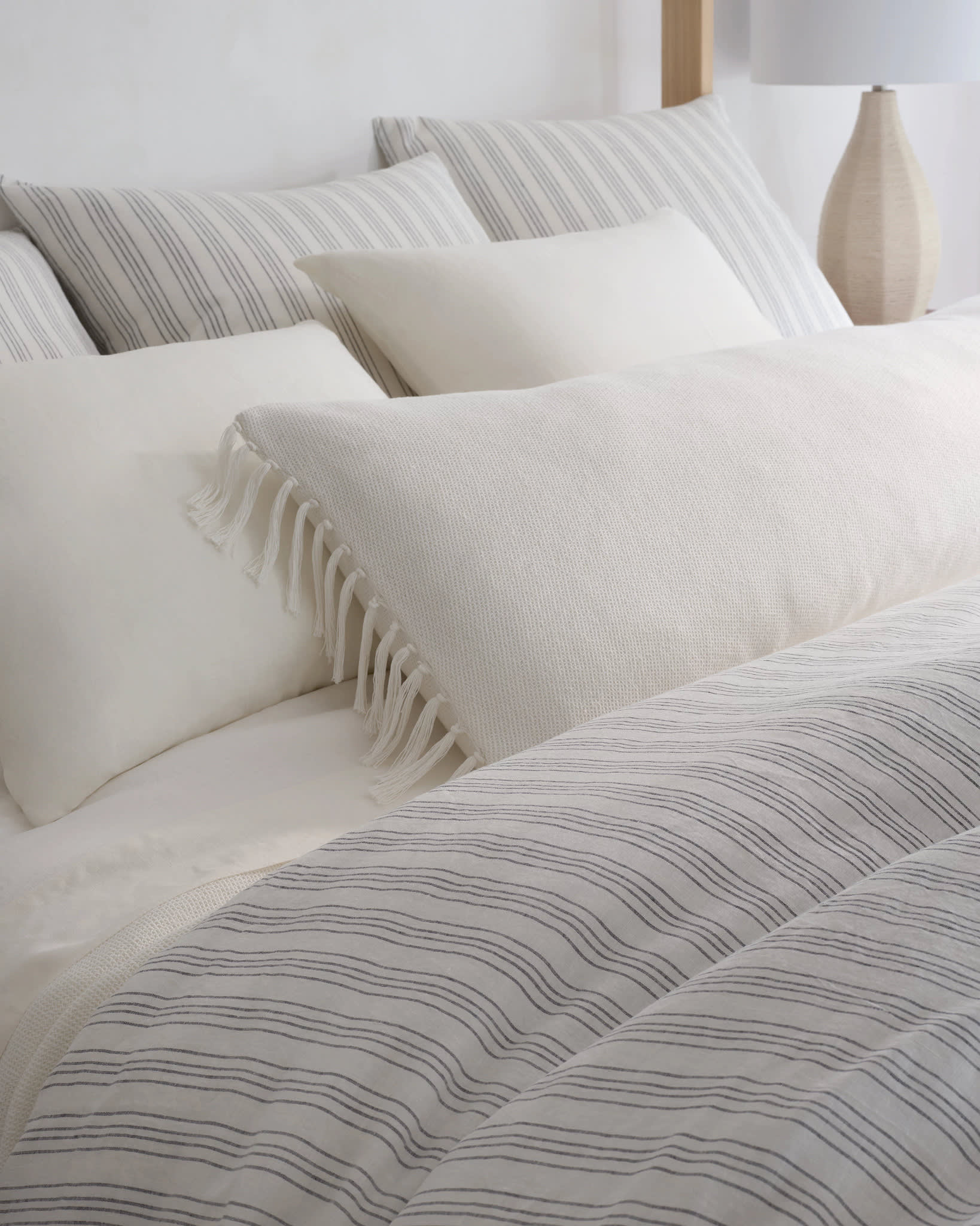 Lush Linen Stripe Sham | Charcoal - Image 2