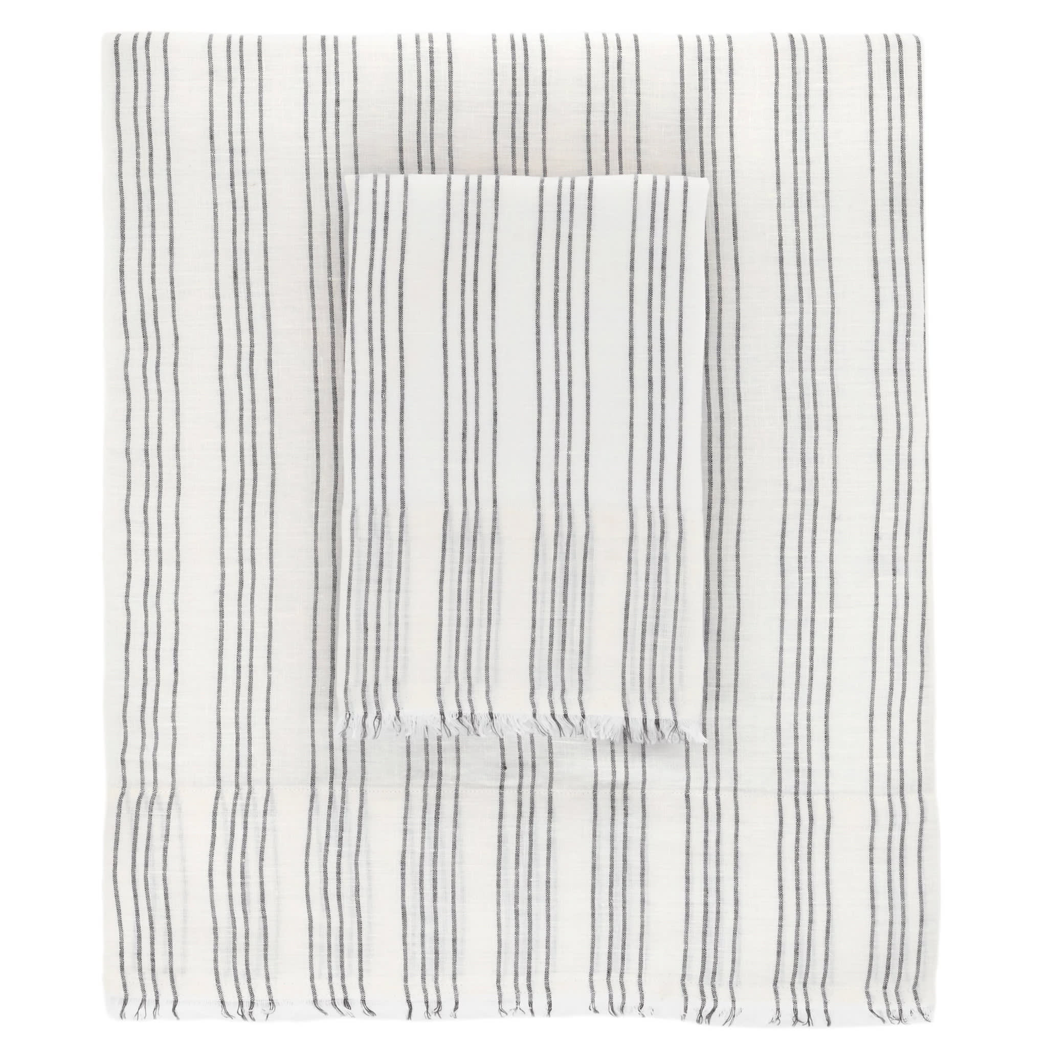 Lush Linen Stripe Sheet Set | Charcoal - Image 2