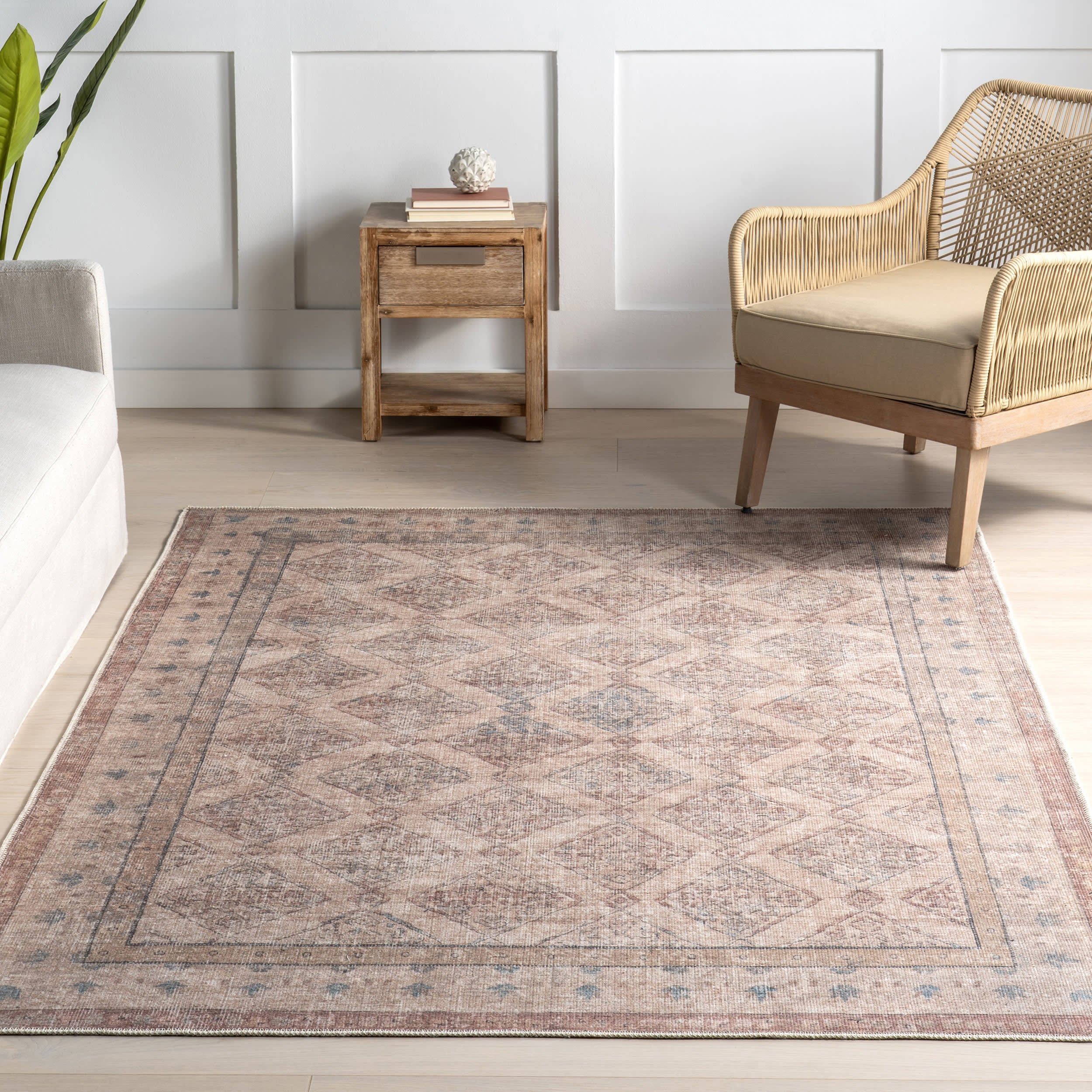 Luz Medallion Washable Rug | Taupe - Image 5
