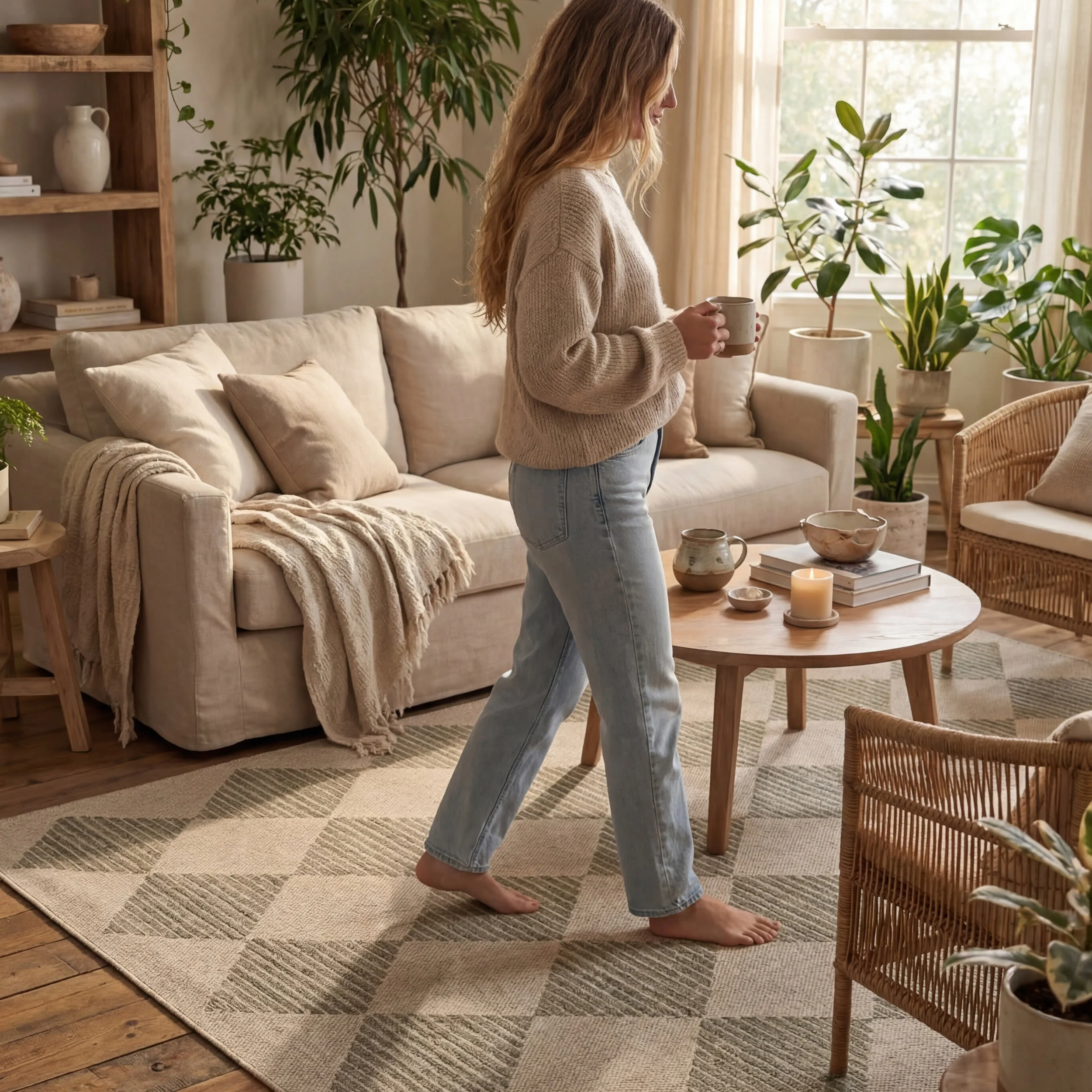 Luzia Vintage Washable Rug | Green - Image 9