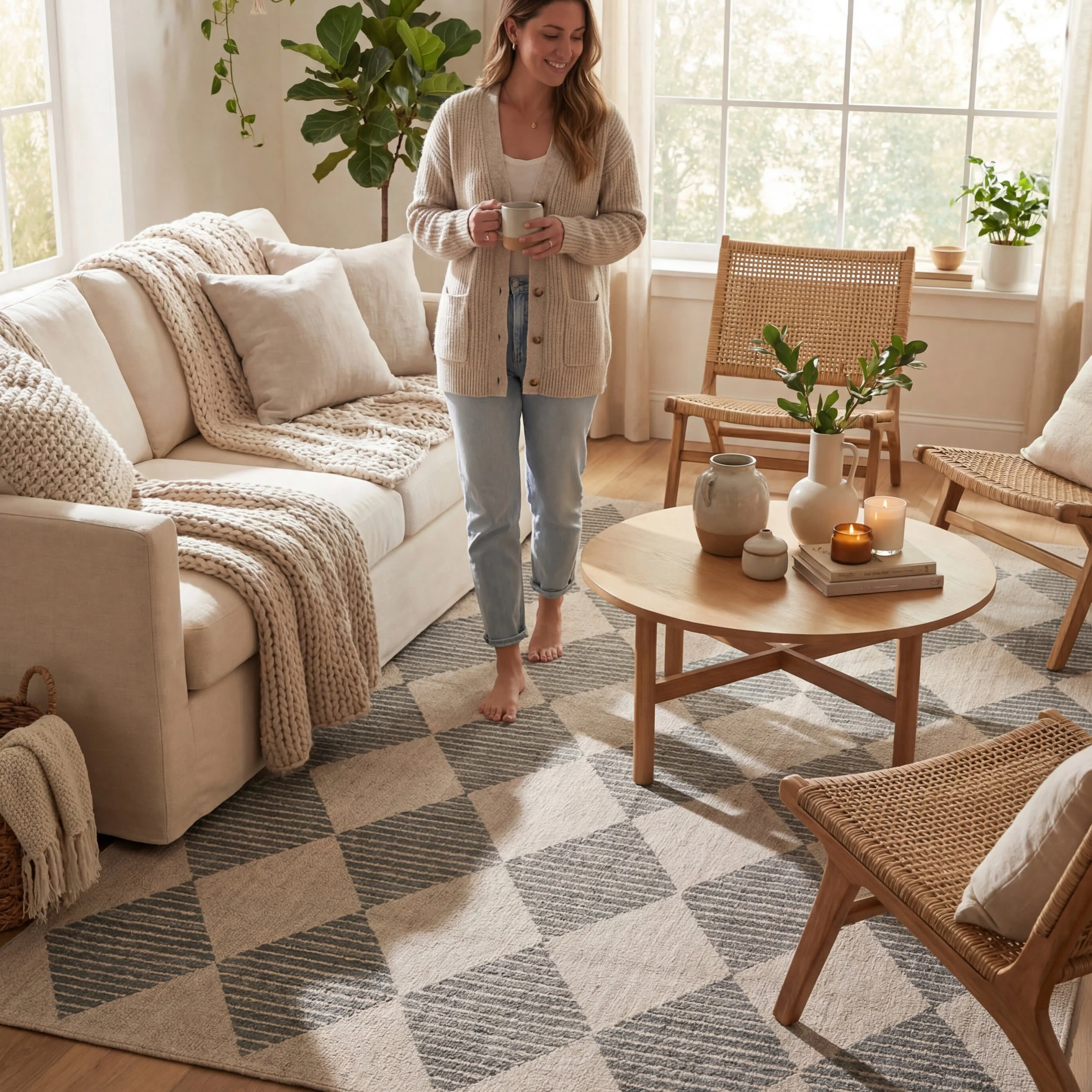 Luzia Vintage Washable Rug | Grey - Image 9