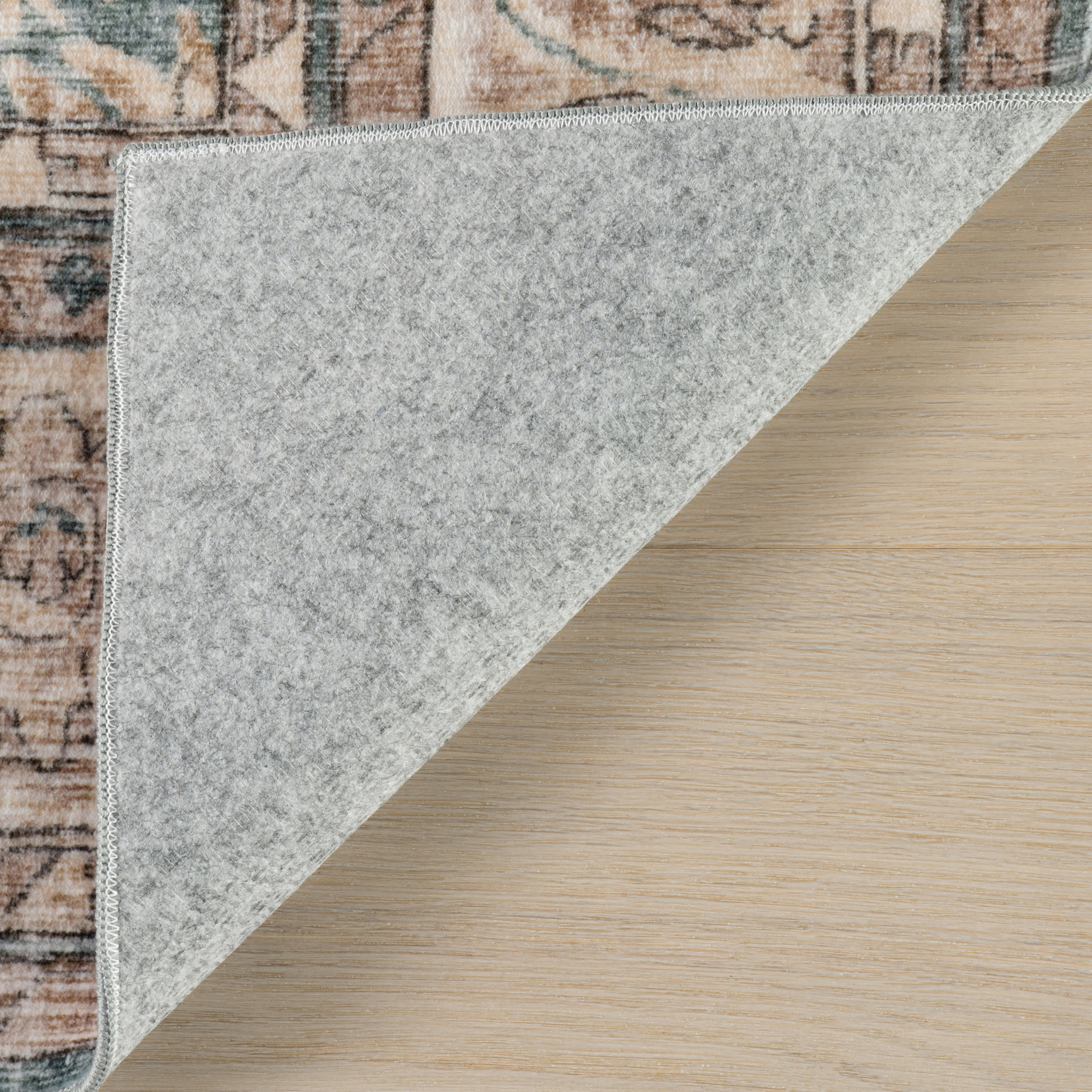 Lye Bordered Traditional Washable Rug | Tan - Image 6