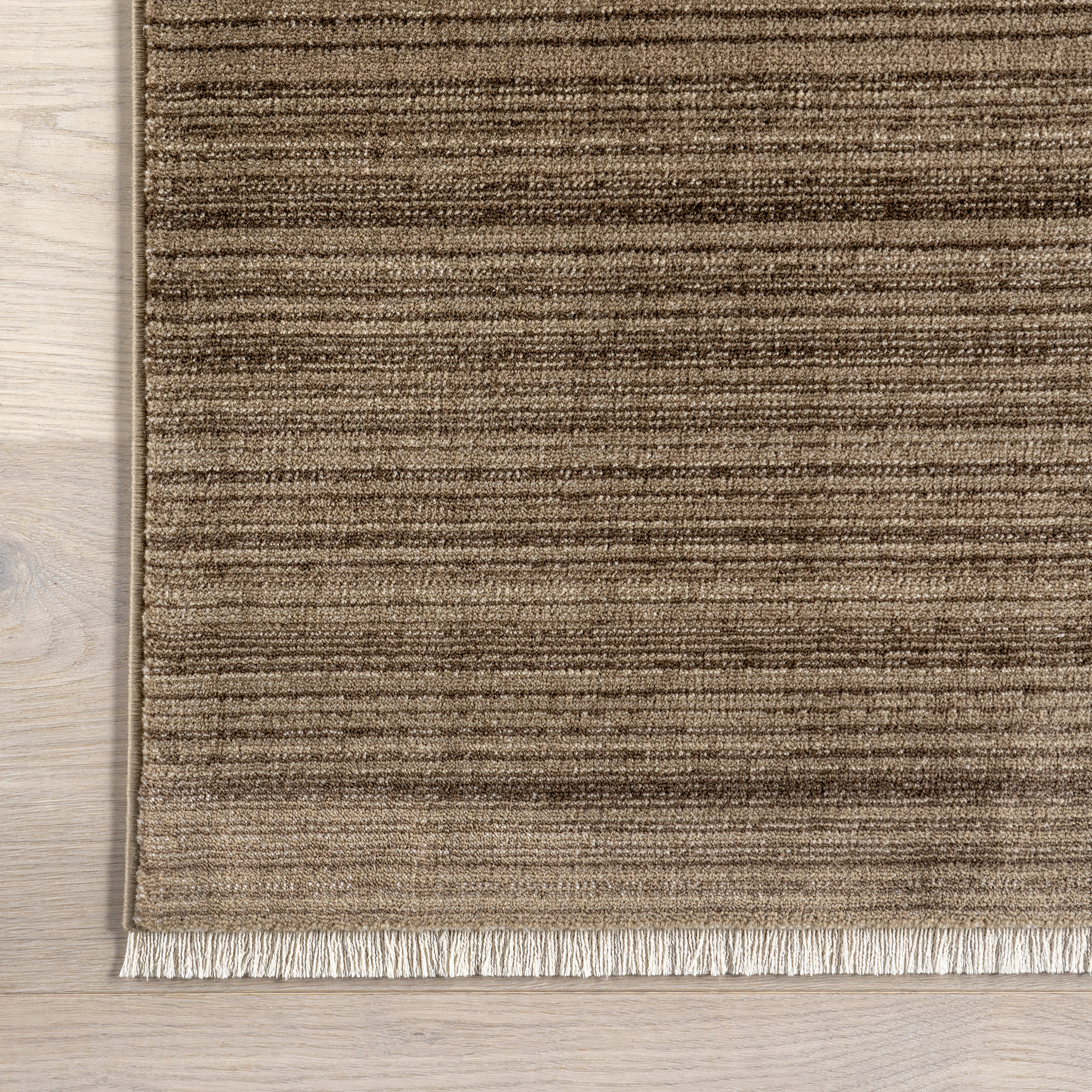 Lylah Solid Fringed Rug | Brown - Image 4