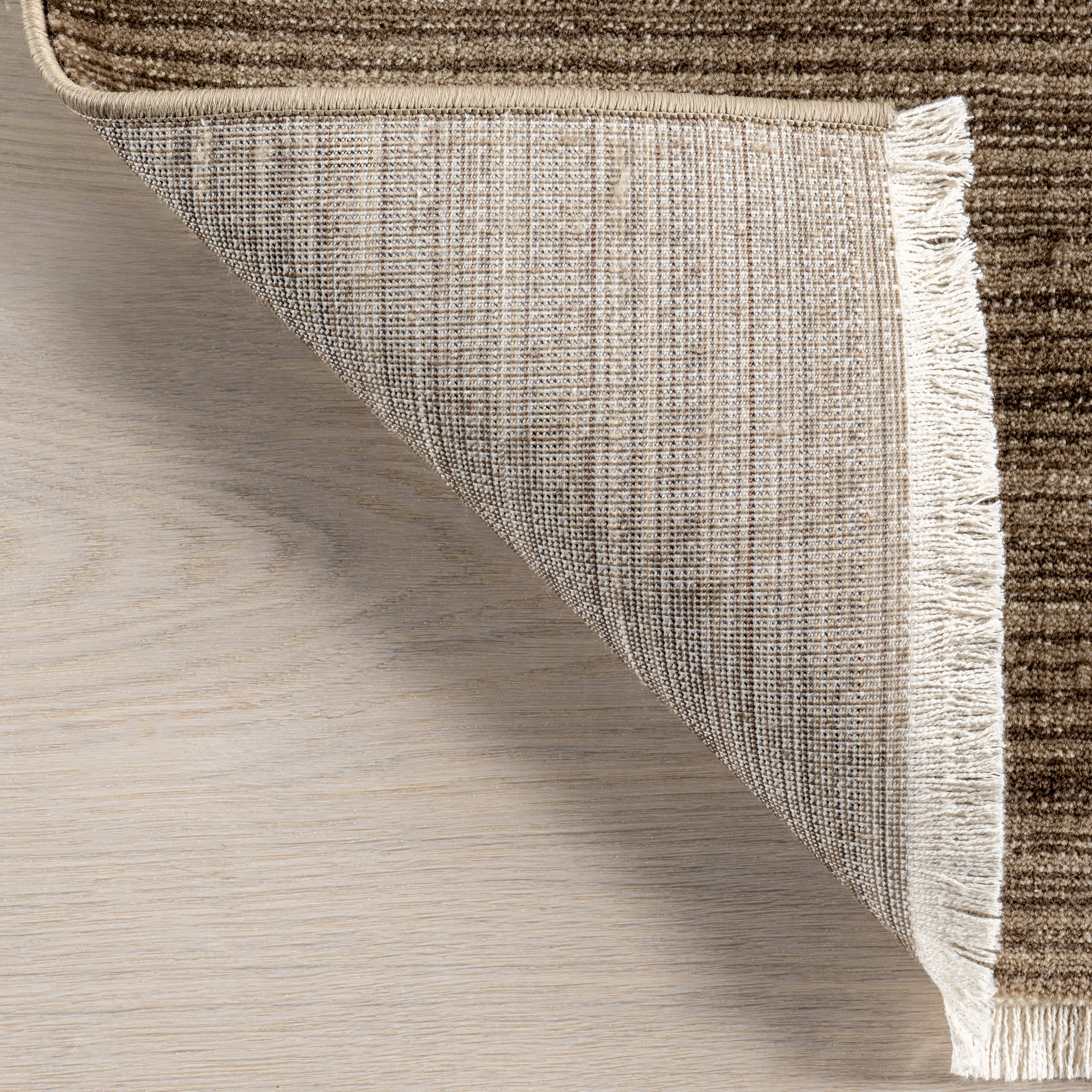 Lylah Solid Fringed Rug | Brown - Image 7