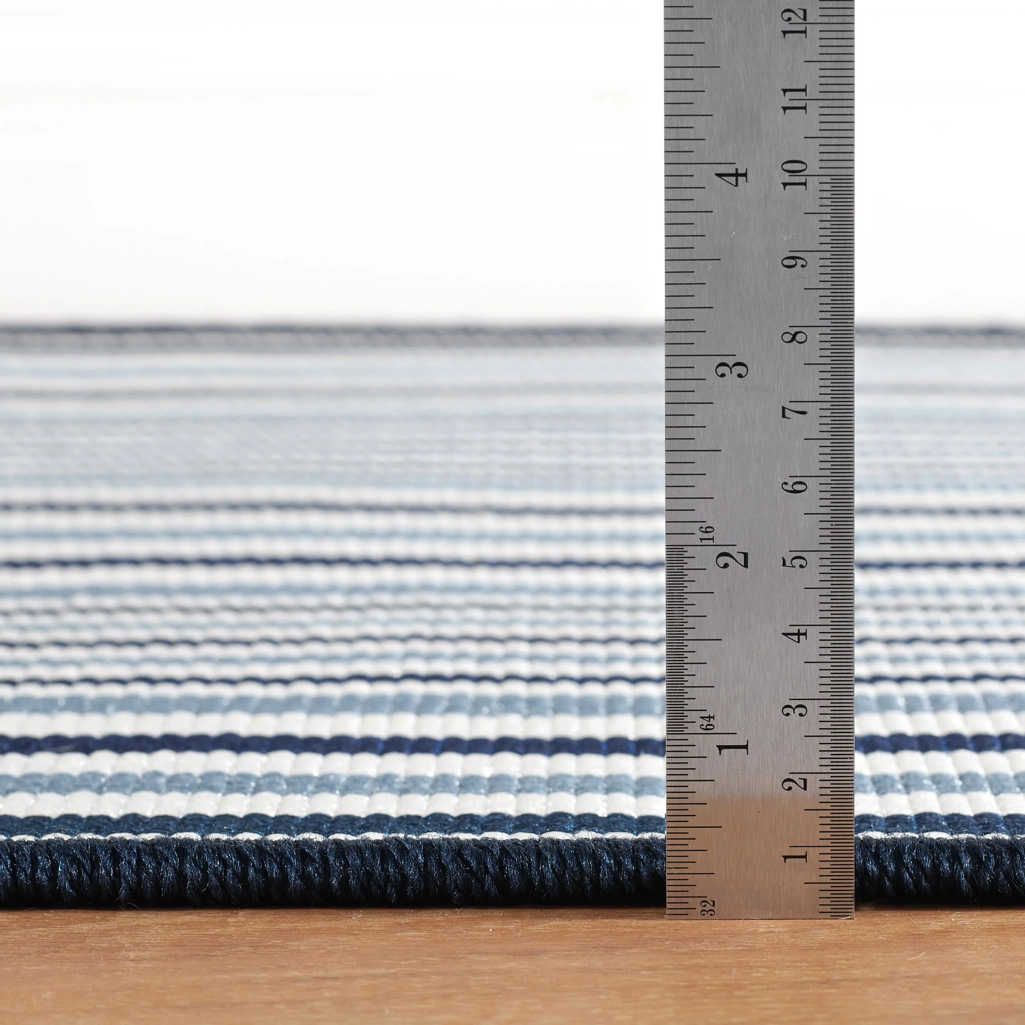 Lyndon Stripe Woven Indoor/Outdoor Custom Rug | Denim - Image 5